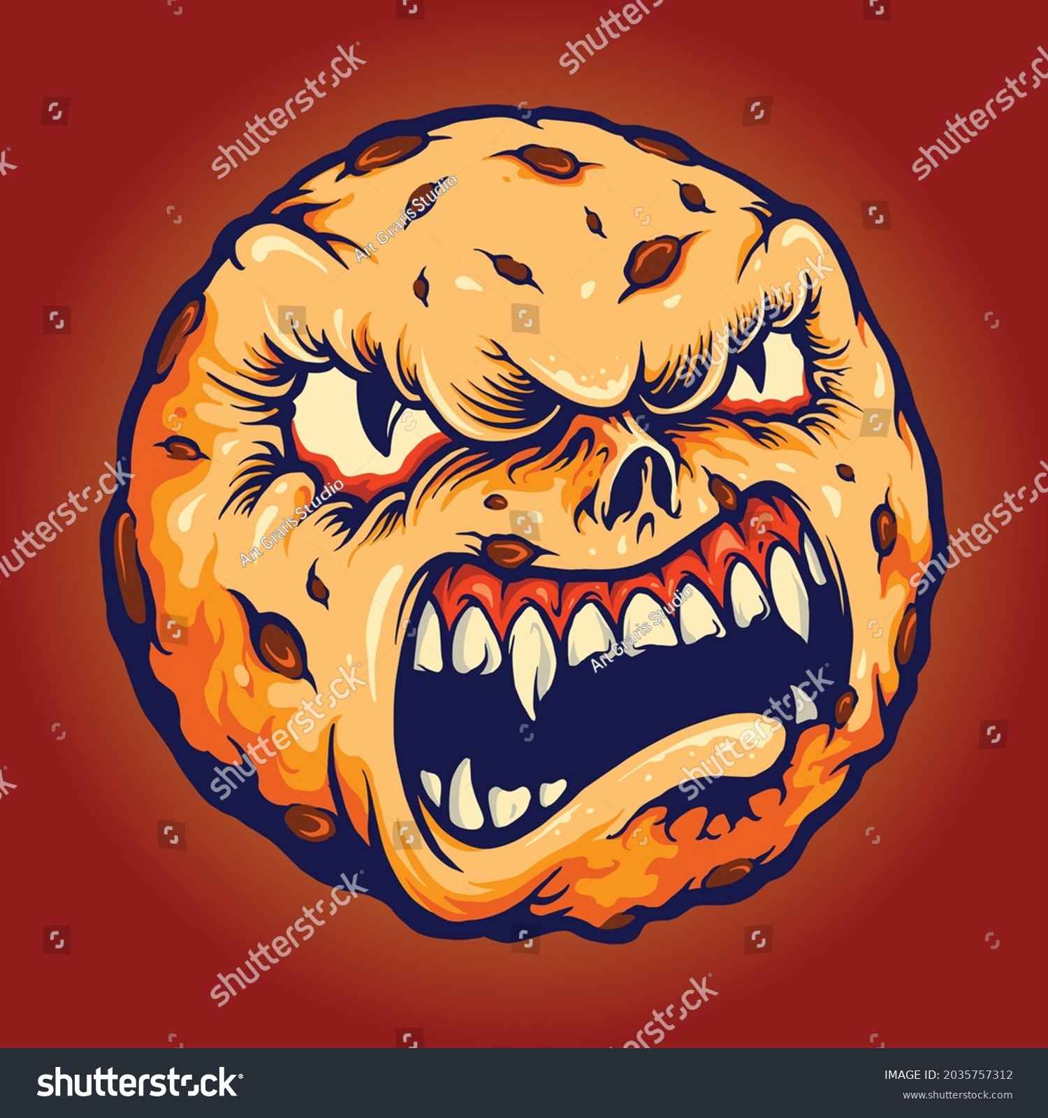 SVG of Creepy Cookies Monster Chocolate Cake Halloween Vector illustrations for Logo, mascot merchandise t-shirt, stickers and Label designs, poster, greeting cards advertising business company or brand svg