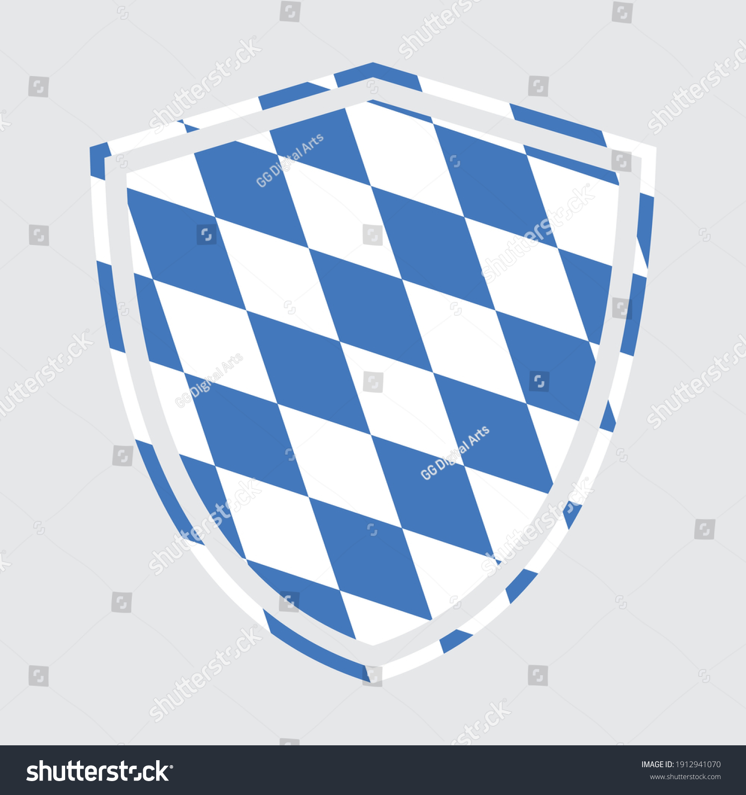 SVG of Crest with flag of Bavaria. svg