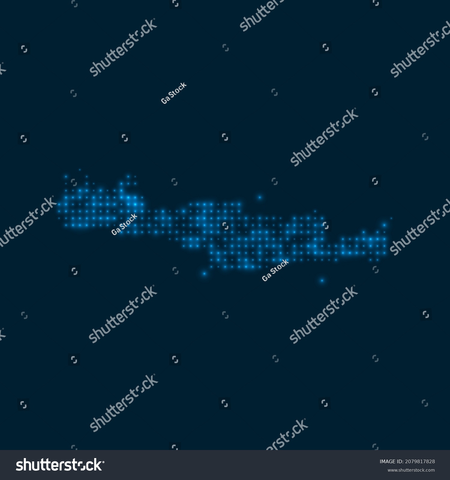 Crete Dotted Glowing Map Shape Island Stock Vector (Royalty Free ...