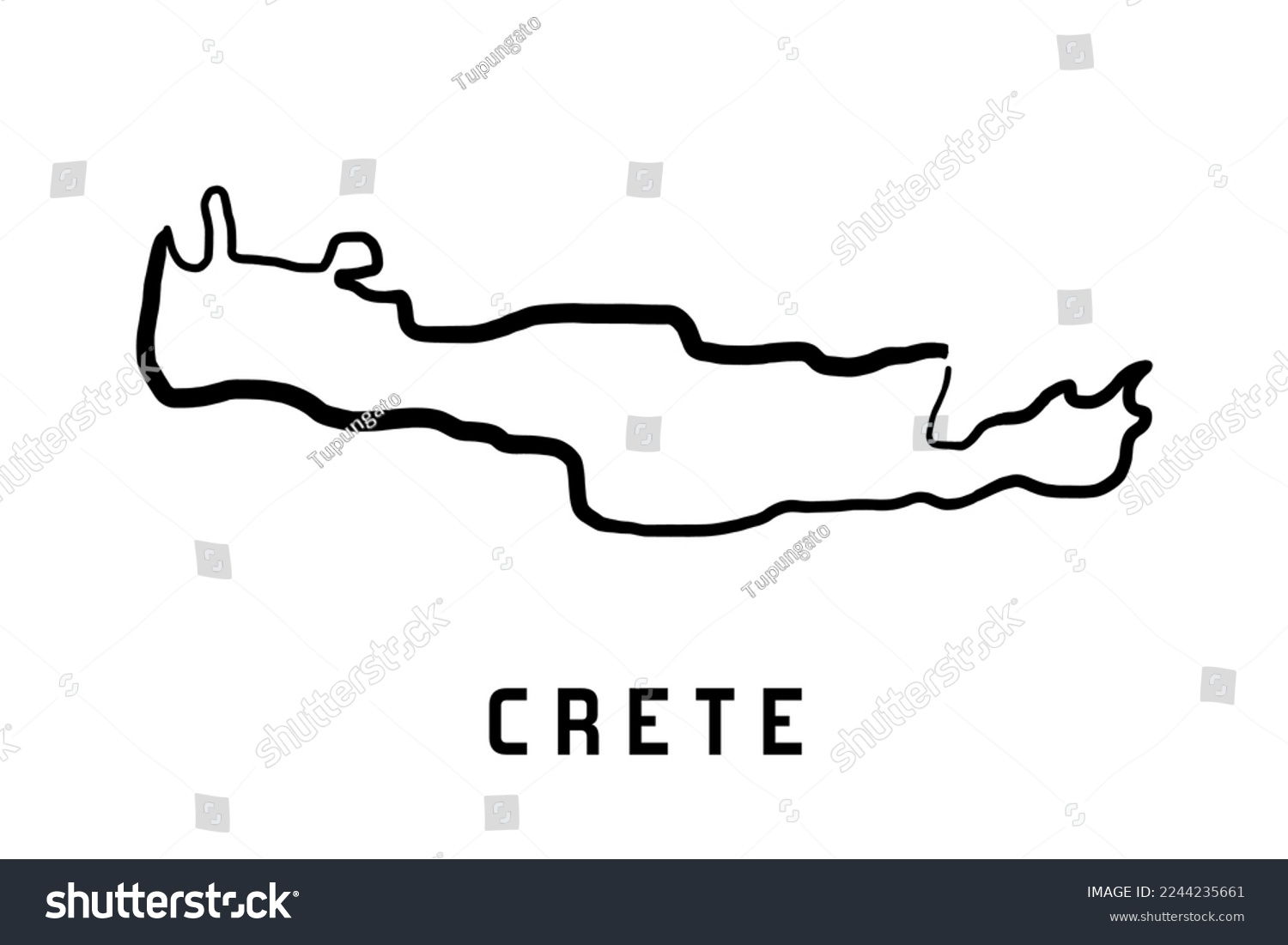 SVG of Crete island map in Greece. Simple outline. Vector hand drawn simplified style map. svg