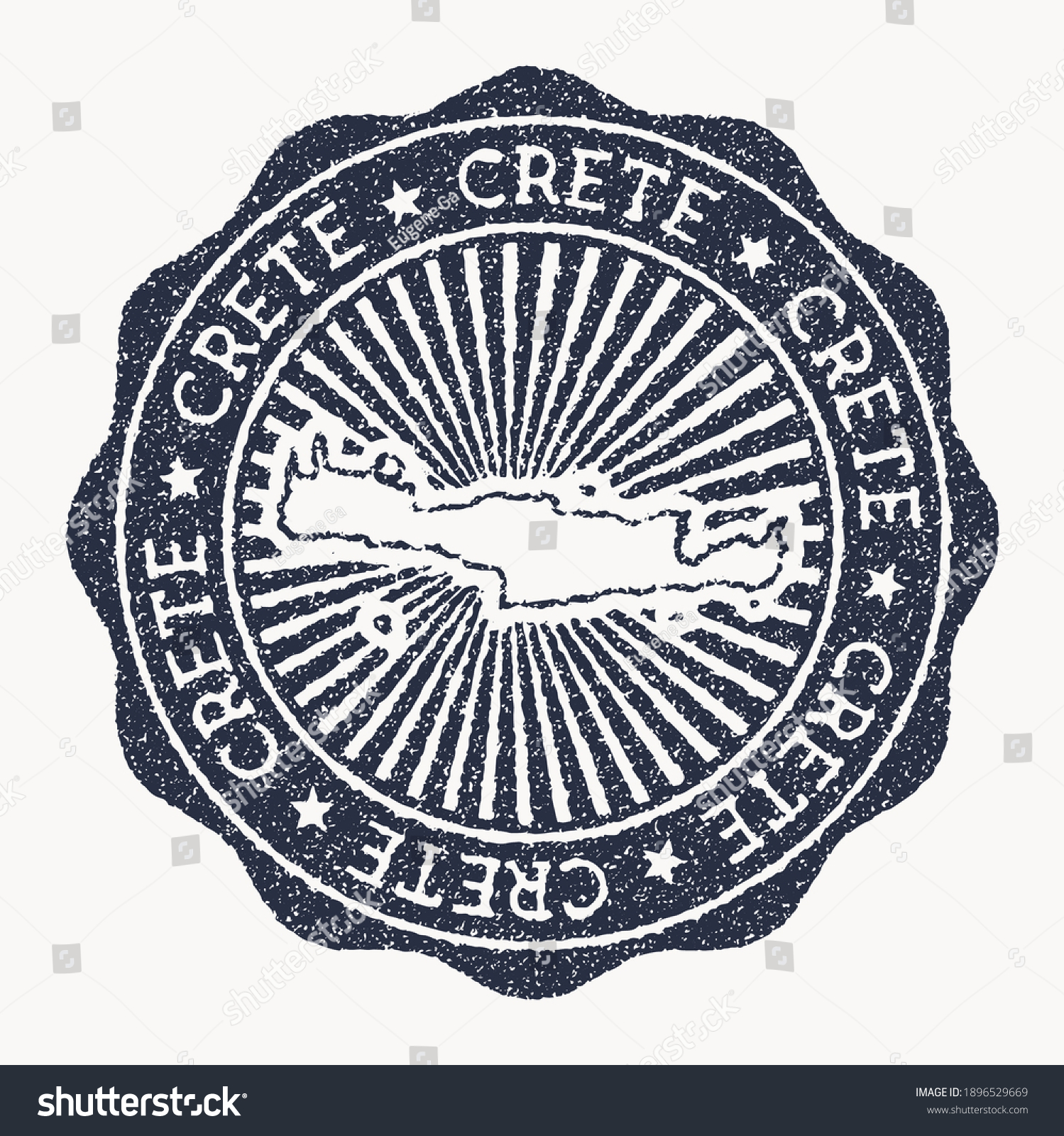 SVG of Crete stamp. Travel rubber stamp with the name and map of island, vector illustration. Can be used as insignia, logotype, label, sticker or badge of the Crete. svg