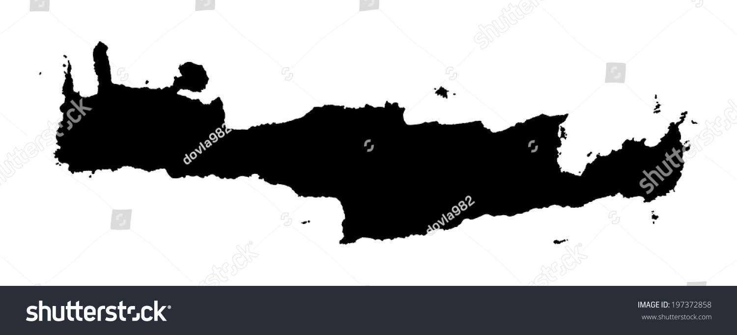 SVG of Crete vector map silhouette high detailed isolated. Black illustration on white background. Mediterranean island. Crete map silhouette. Greek island. svg