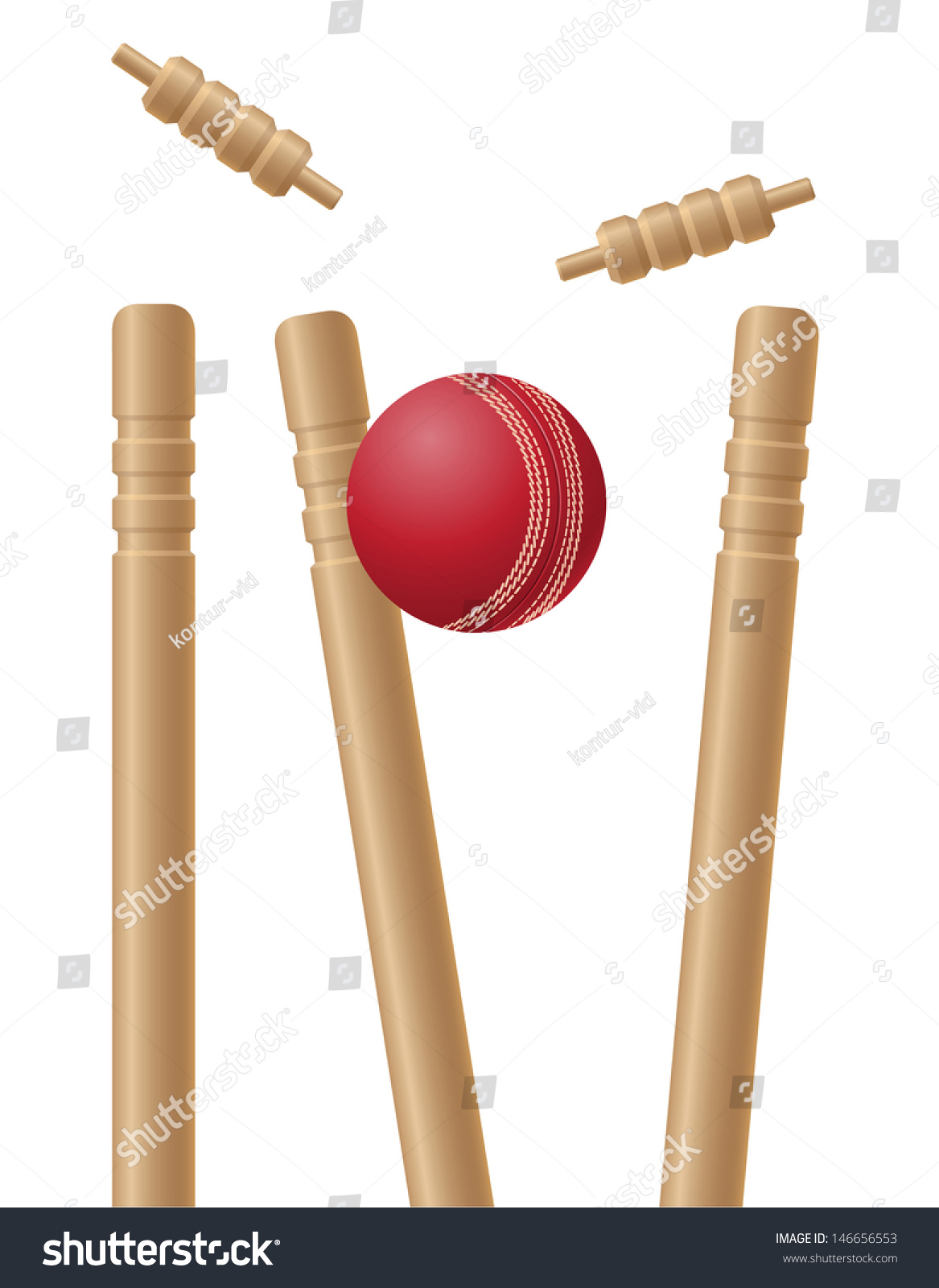 Cricet Wickets Ball Vector Illustration Isolated Stock Vector (Royalty ...