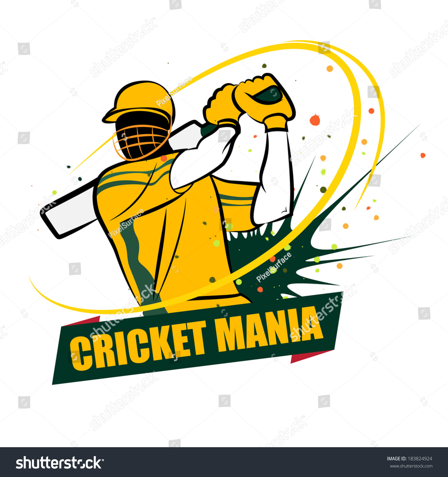 Cricket Australia Stock Vector Illustration 183824924 : Shutterstock