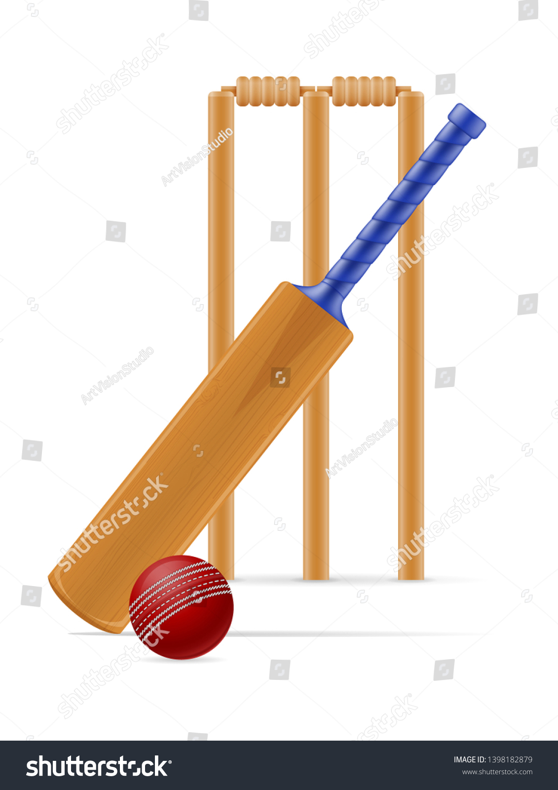 Cricket Bat Ball Sports Game Stock Stock Vector (Royalty Free ...