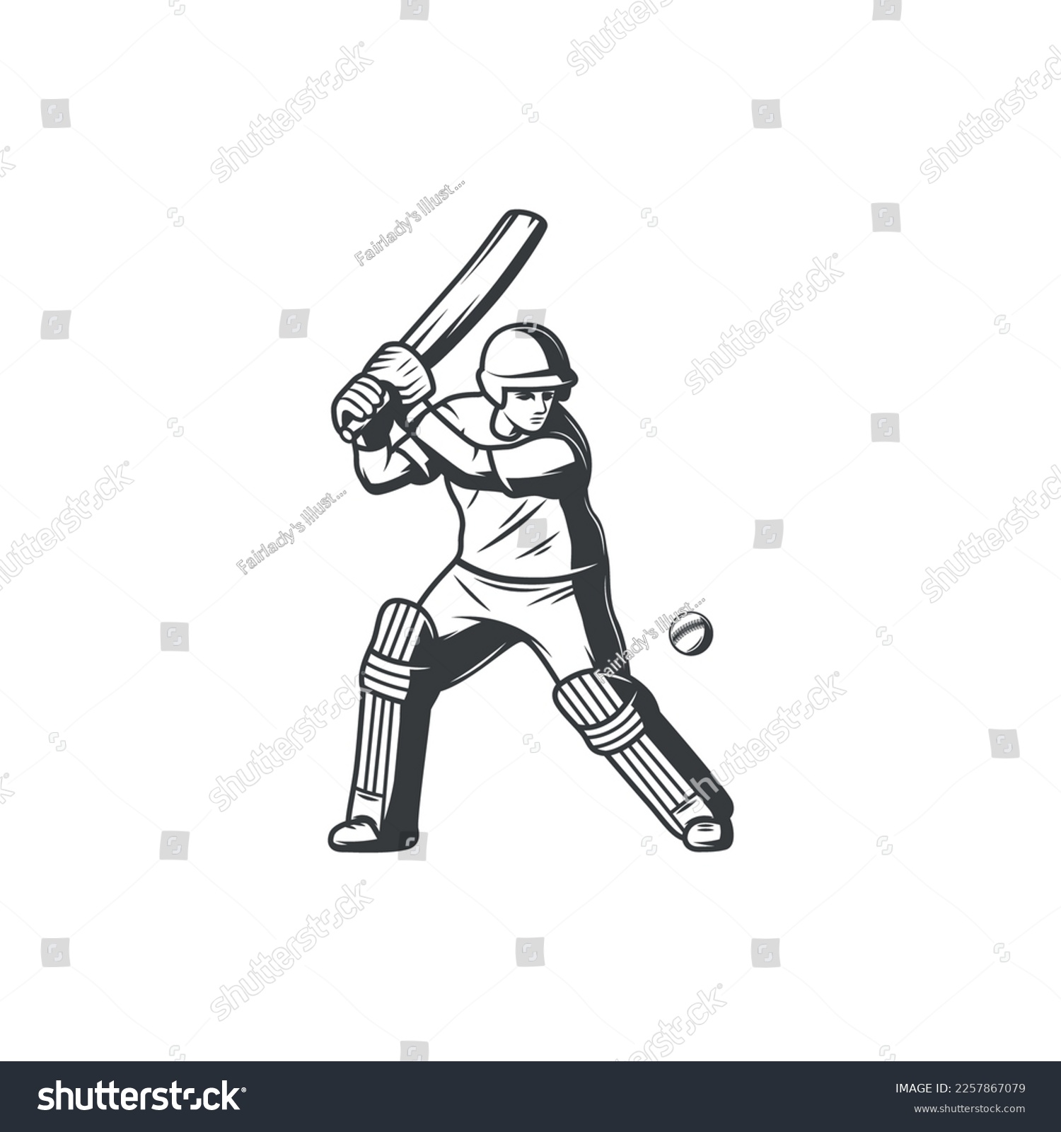 SVG of cricket batsmen icon vector template svg