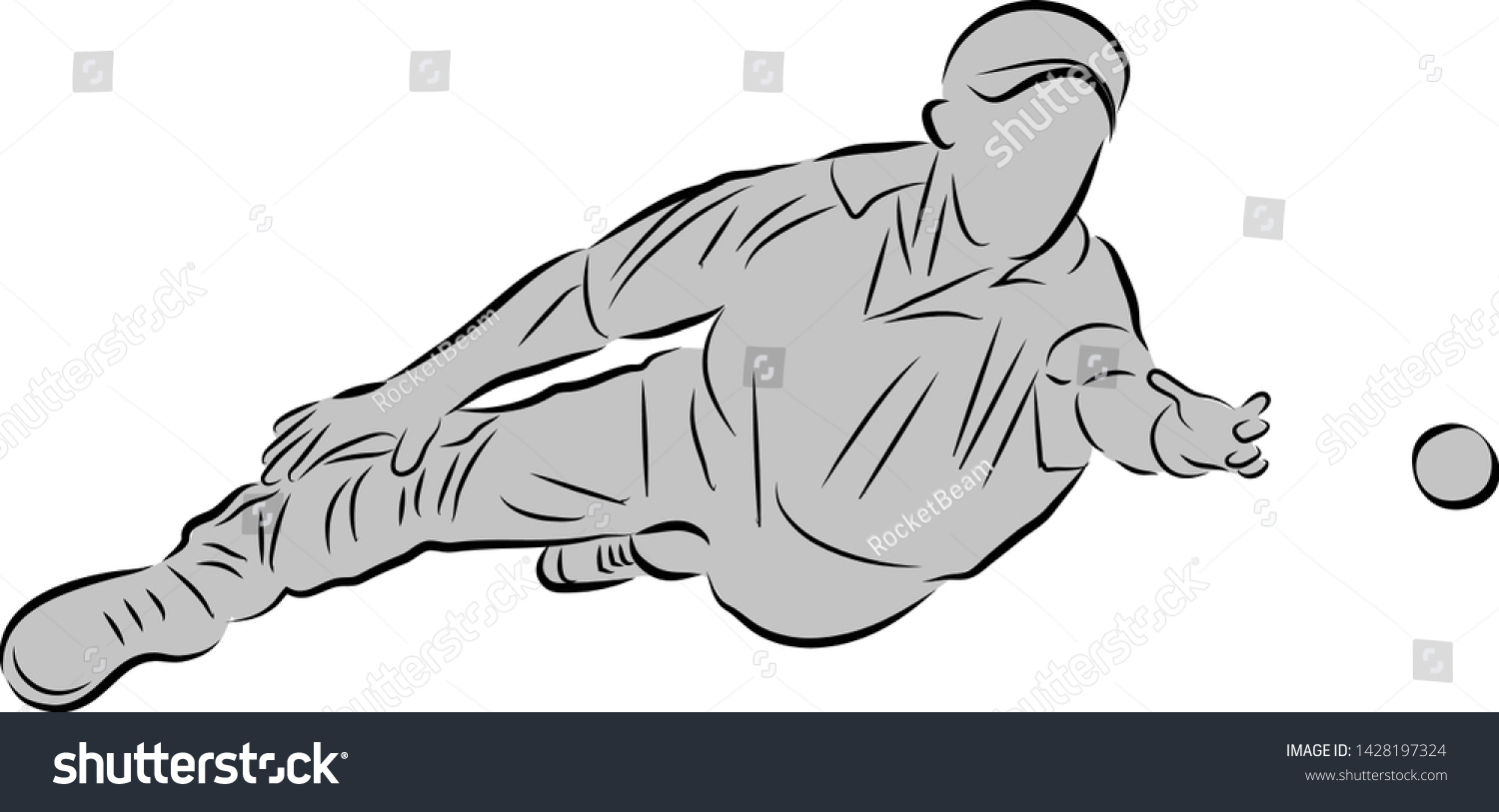 Cricket Fielding Action Vector Image Silhouette: Vector có sẵn (miễn ...