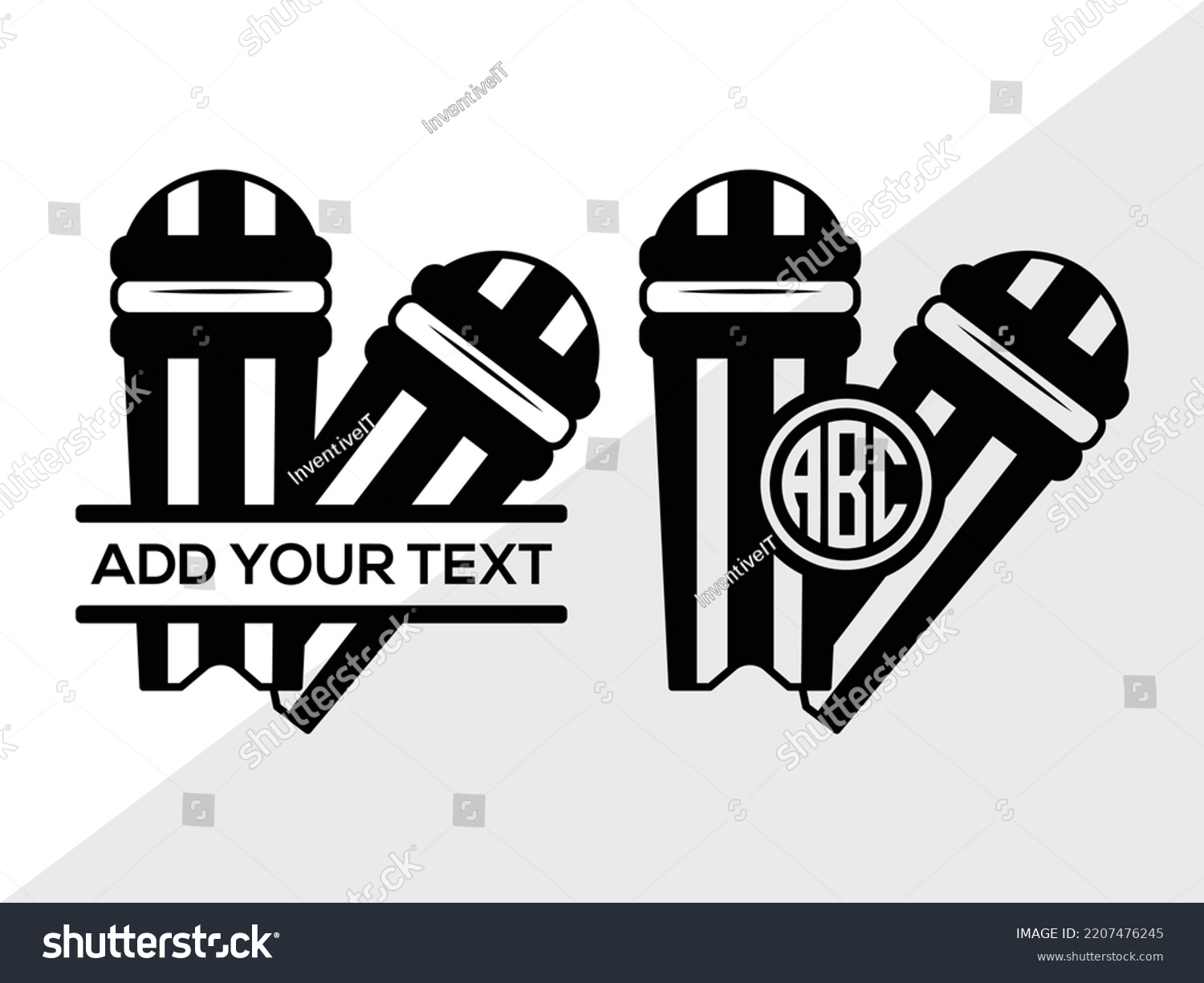 SVG of Cricket Monogram SVG Printable Vector Illustration svg