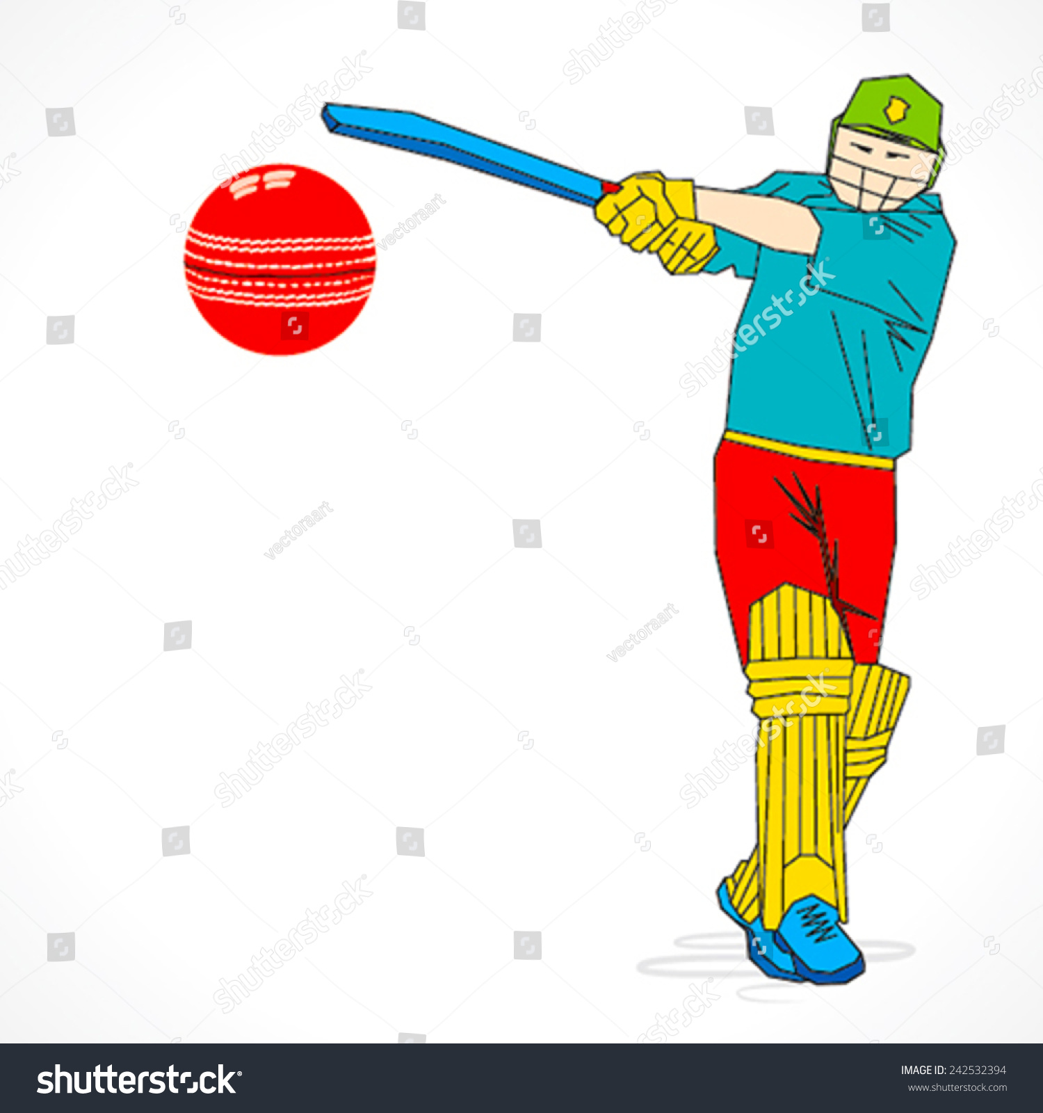 Cricket Player Hit Ball Design Vector Stock Vector (Royalty Free ...