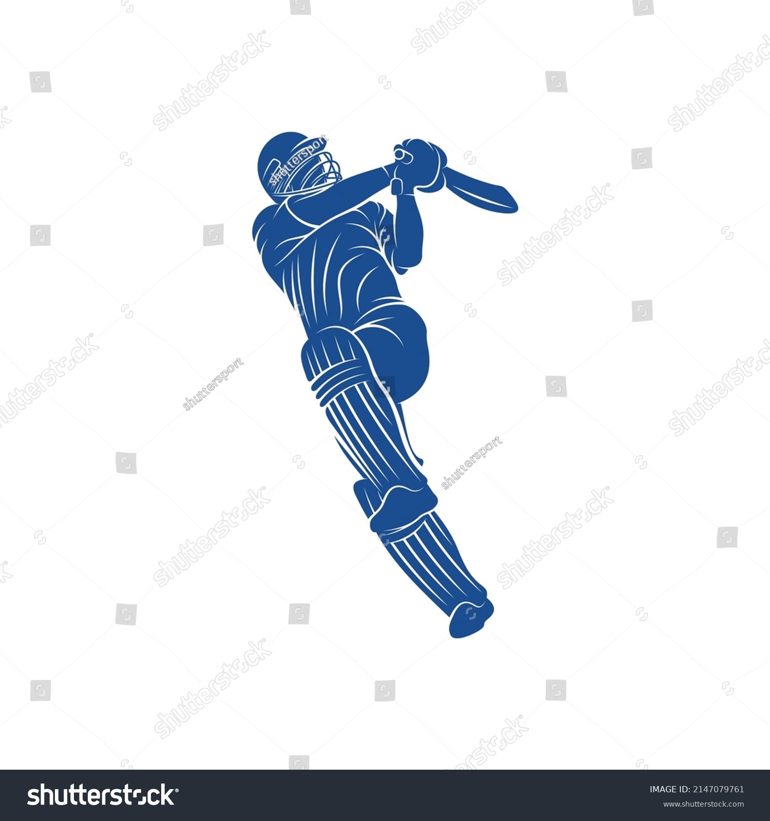 Cricket Player Logo Design Vector Icon Stock Vector (Royalty Free ...