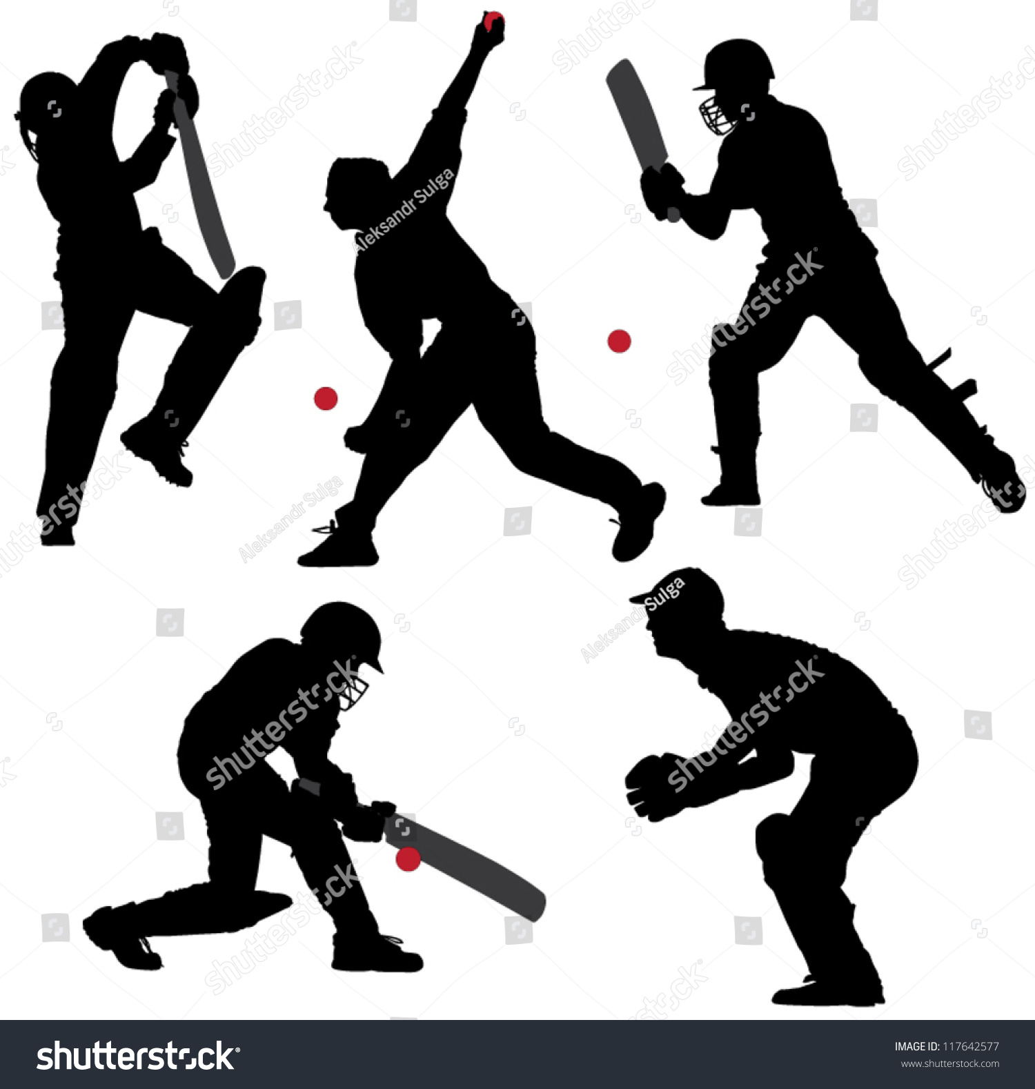 SVG of Cricket Sport Silhouette on white background svg