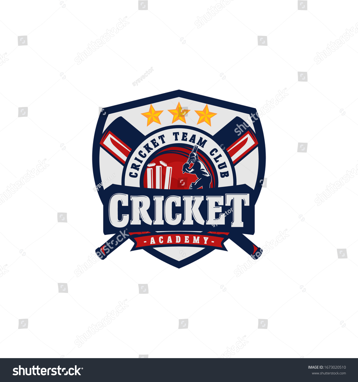Cricket Sport Team Club Logo Design Stock Vector (Royalty Free ...