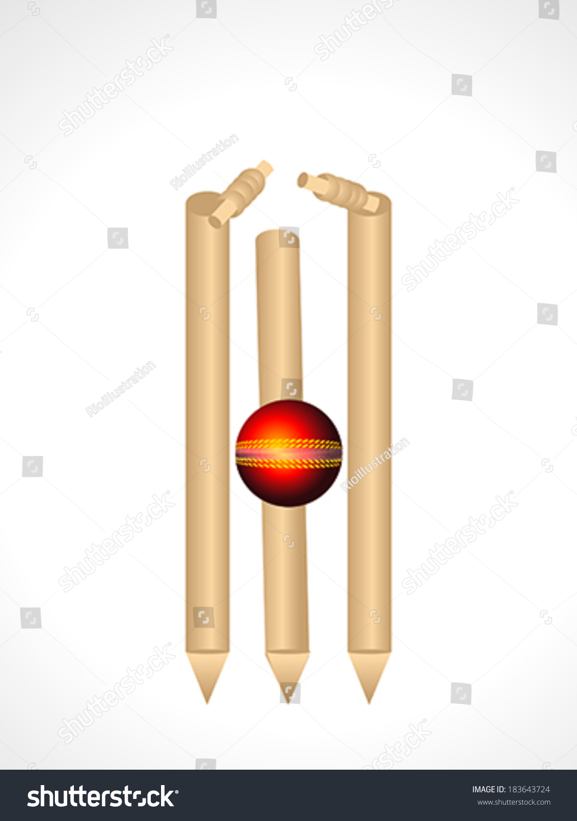 Cricket Stumps Ball Vector Illustration Stock Vector (Royalty Free ...