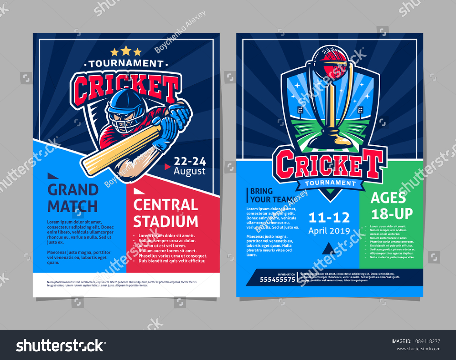 SVG of Cricket tournament sport poster, flyer vector design template svg
