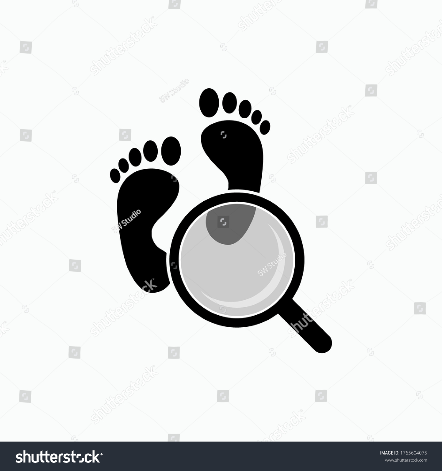 Crime Tracing Icon Detective Trace Sign Stock Vector (Royalty Free ...