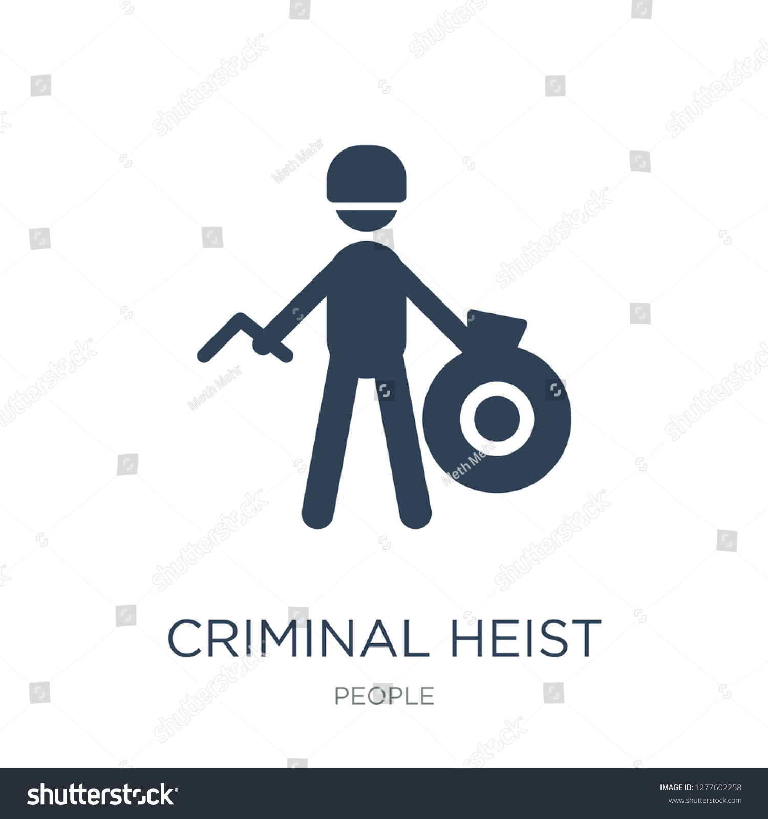 Criminal Heist Icon Vector On White Stock Vector Royalty Free 1277602258