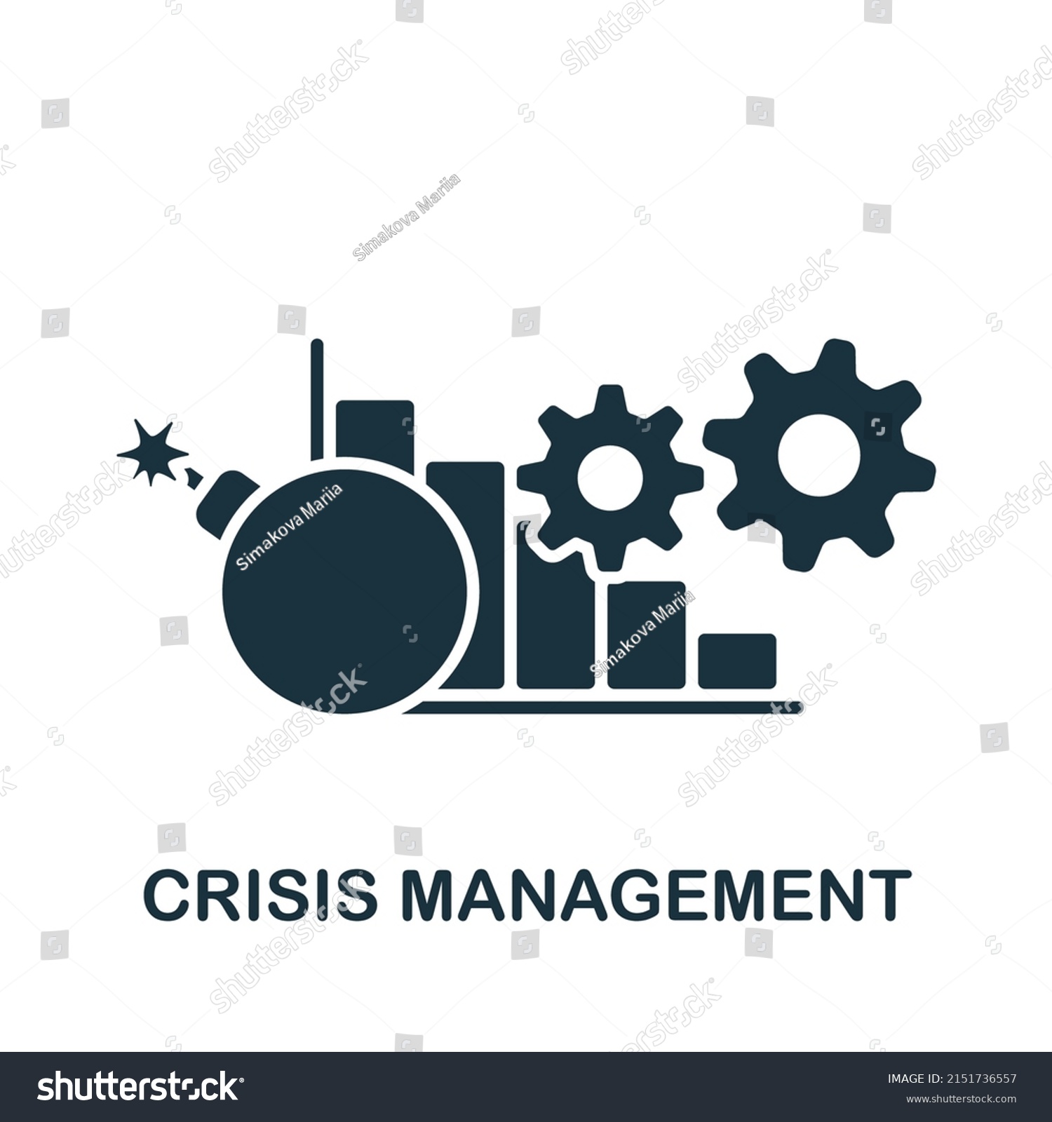 Crisis Management Icon Monochrome Simple Community Stock Vector ...