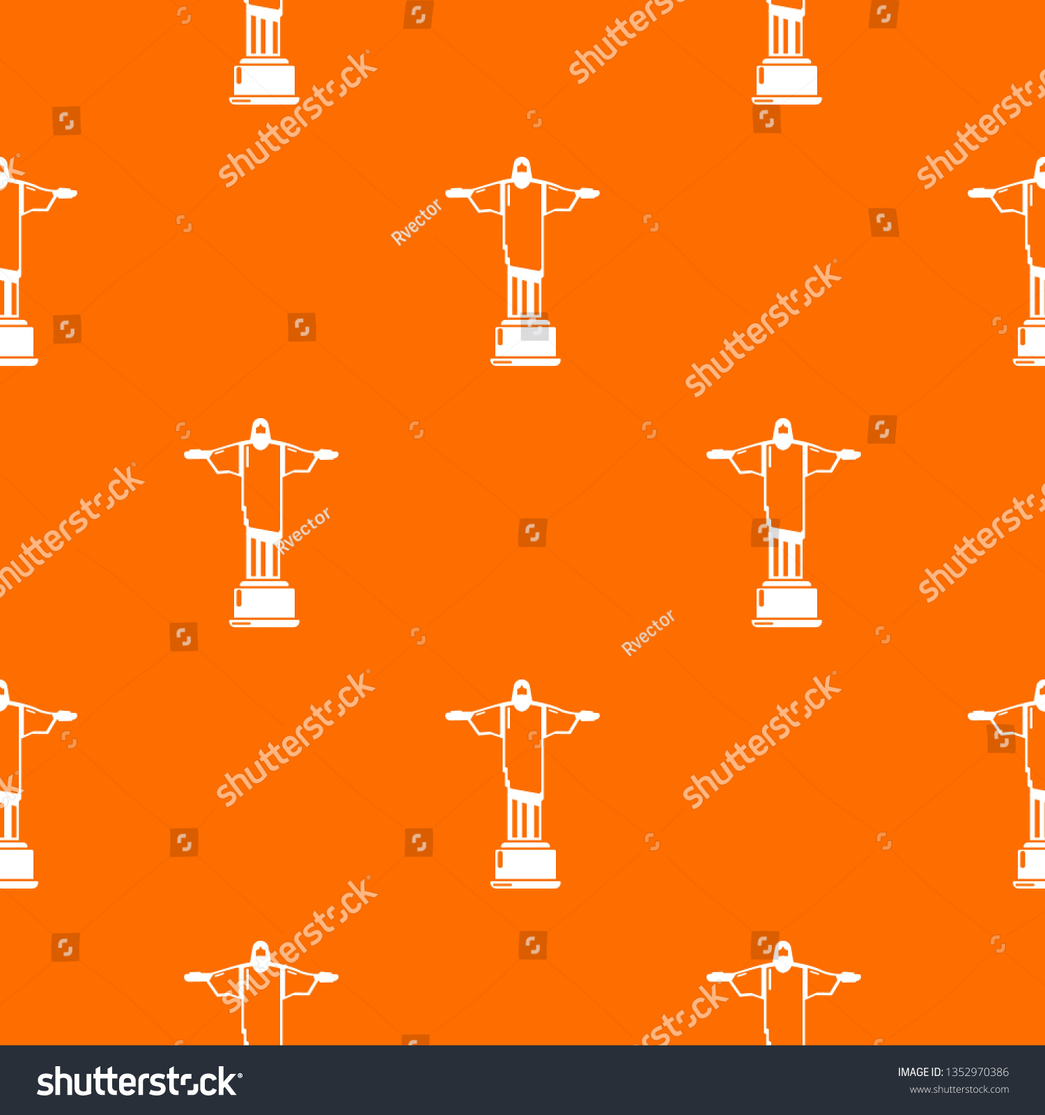 SVG of Cristo redentor pattern vector orange for any web design best svg