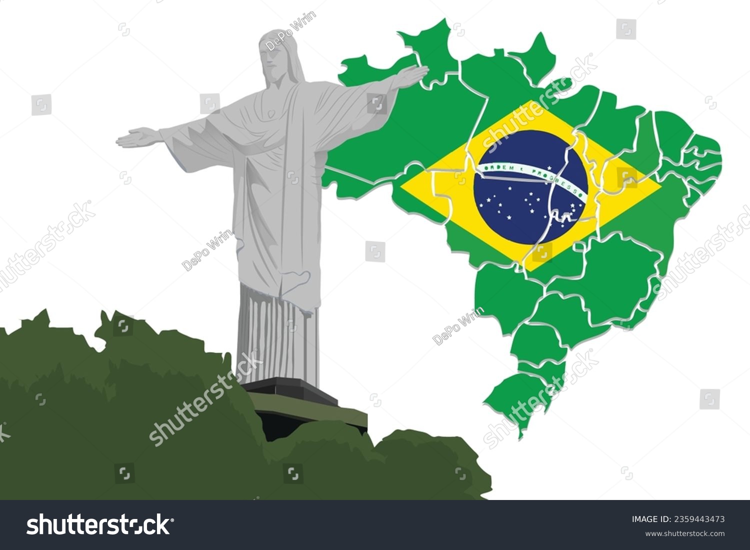 SVG of Cristo Redentor Statue of Rio De Janeiro, Brazil, America svg