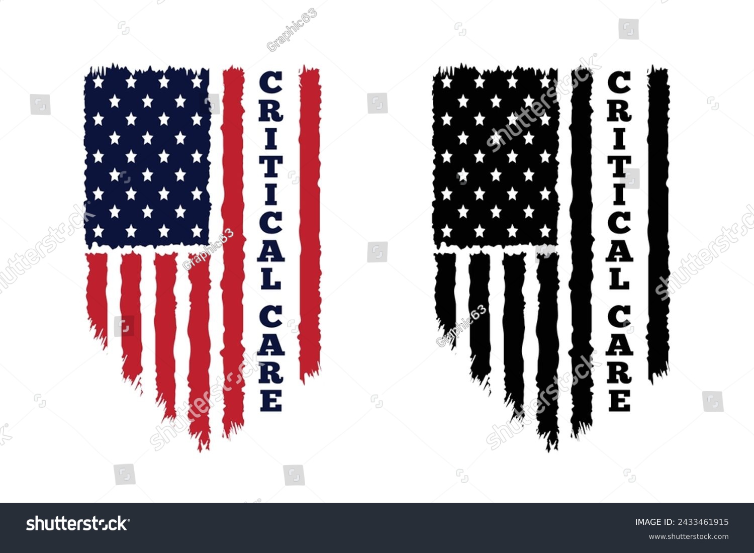SVG of Critical Care Typography Vector.Distressed American Flag Print For t Shirt,Poster,backround,Banner New Design. svg
