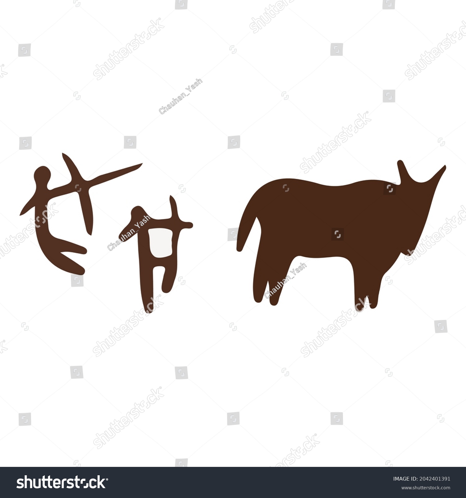 SVG of cro magnon cave drawings hand drawn svg