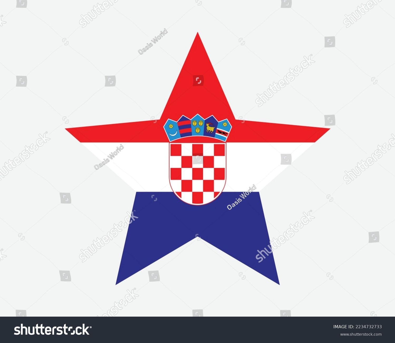 SVG of Croatia Star Flag. Croatian Star Shape Flag. Country National Banner Icon Symbol Vector 2D Flat Artwork Graphic Illustration svg