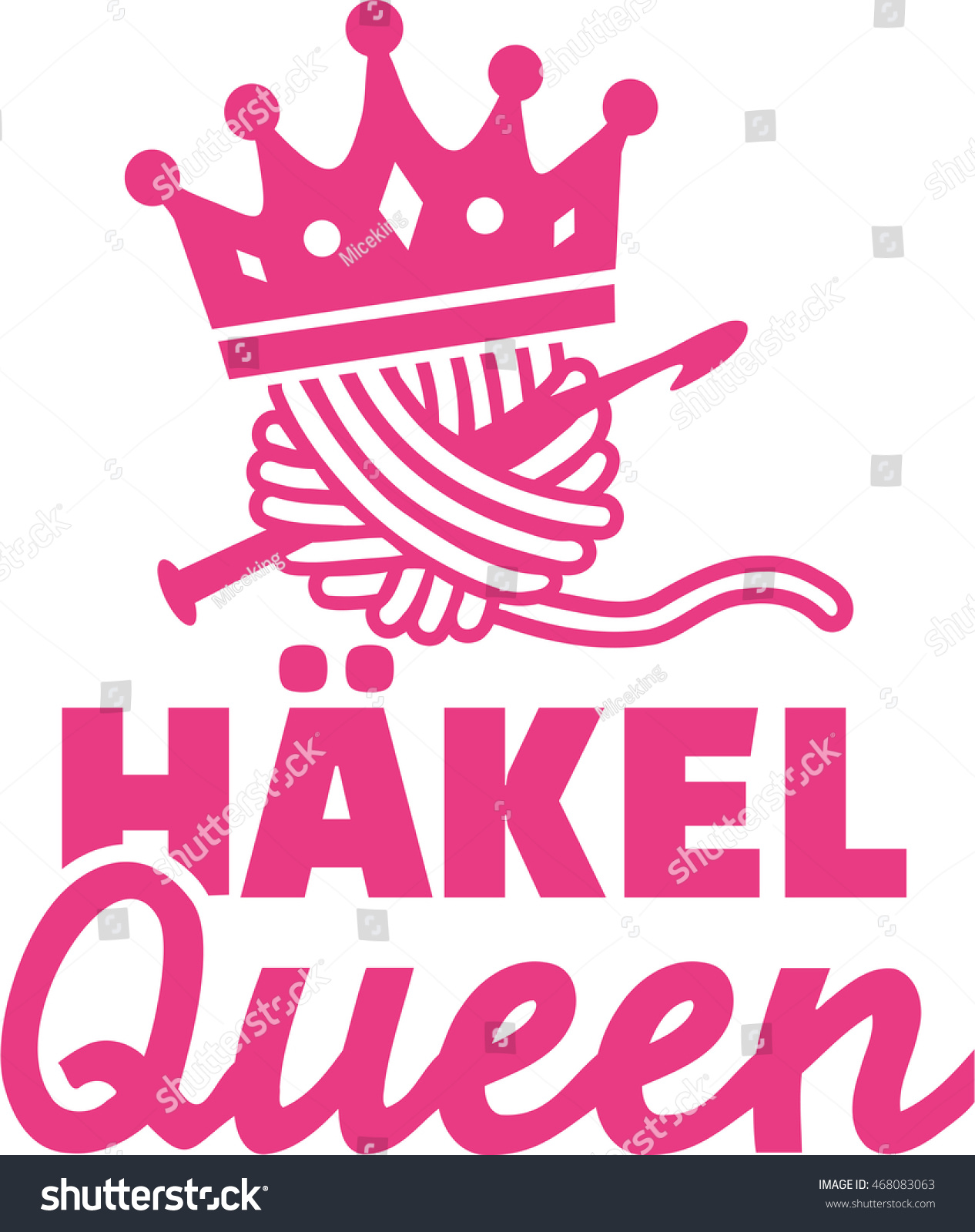 Crochet Queen German Stock Vector (Royalty Free) 468083063 | Shutterstock