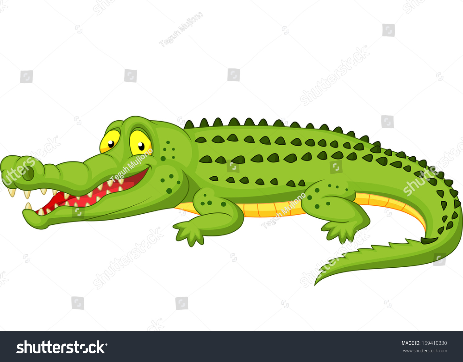 Crocodile Cartoon Stock Vector 159410330 - Shutterstock