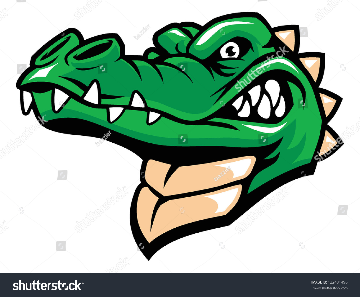 Crocodile Head Mascot Stock Vector 122481496 - Shutterstock