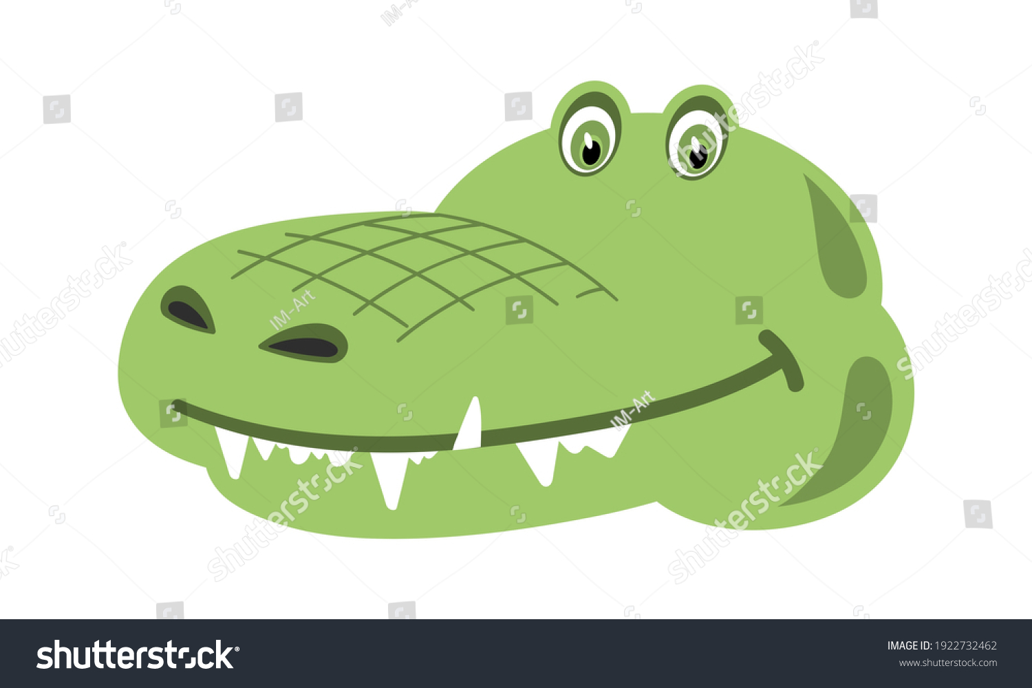 Crocodile Head Face Cute Cartoon Character Stock Vector (Royalty Free ...