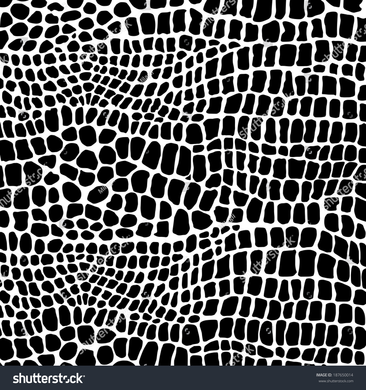 Crocodile Skin Black Stock Vector 187650014 - Shutterstock