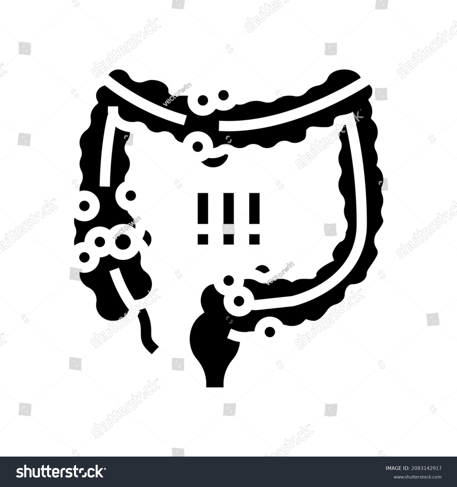 Crohns Disease Glyph Icon Vector Crohns Stock Vector (Royalty Free ...