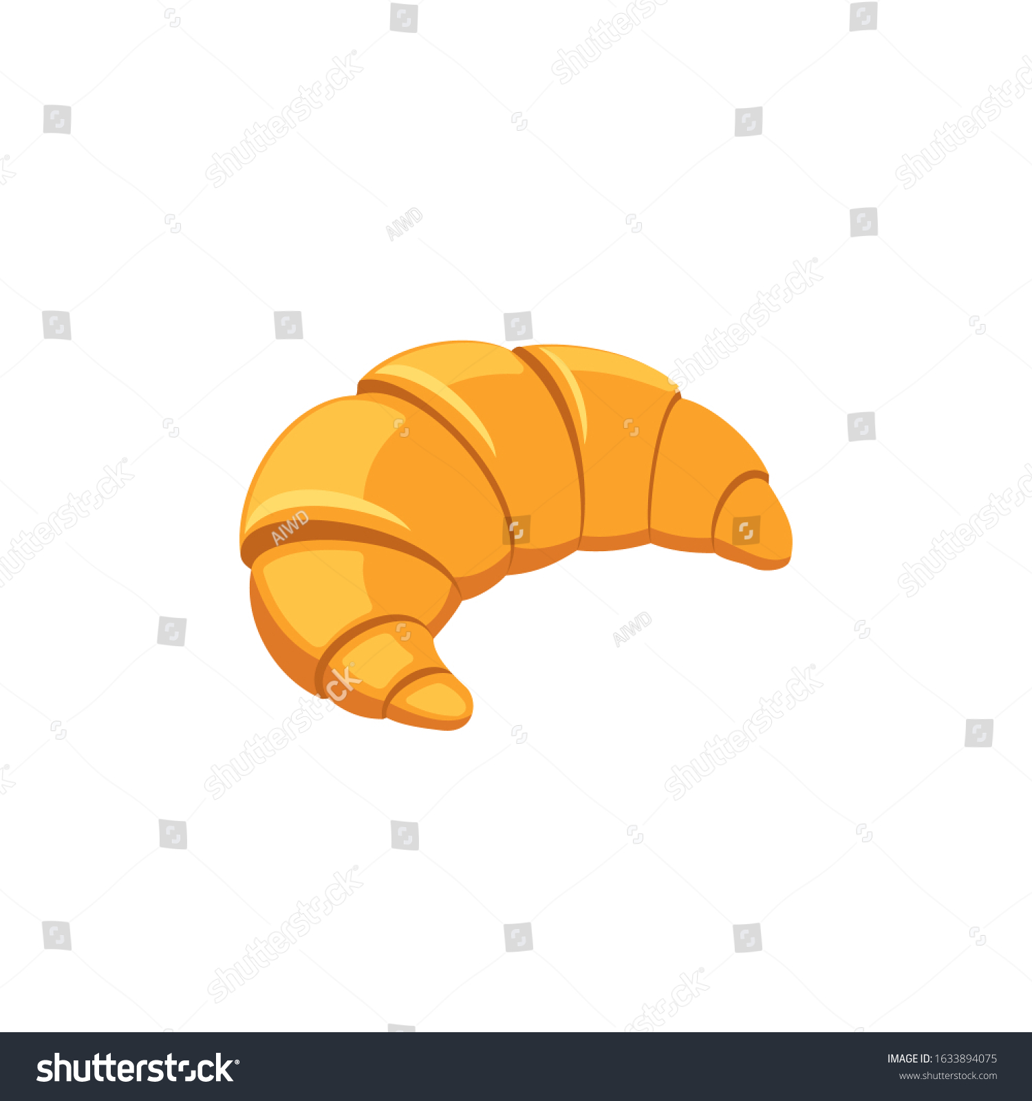 Croissant Vector 3d Isometric Color Web Stock Vector (Royalty Free ...