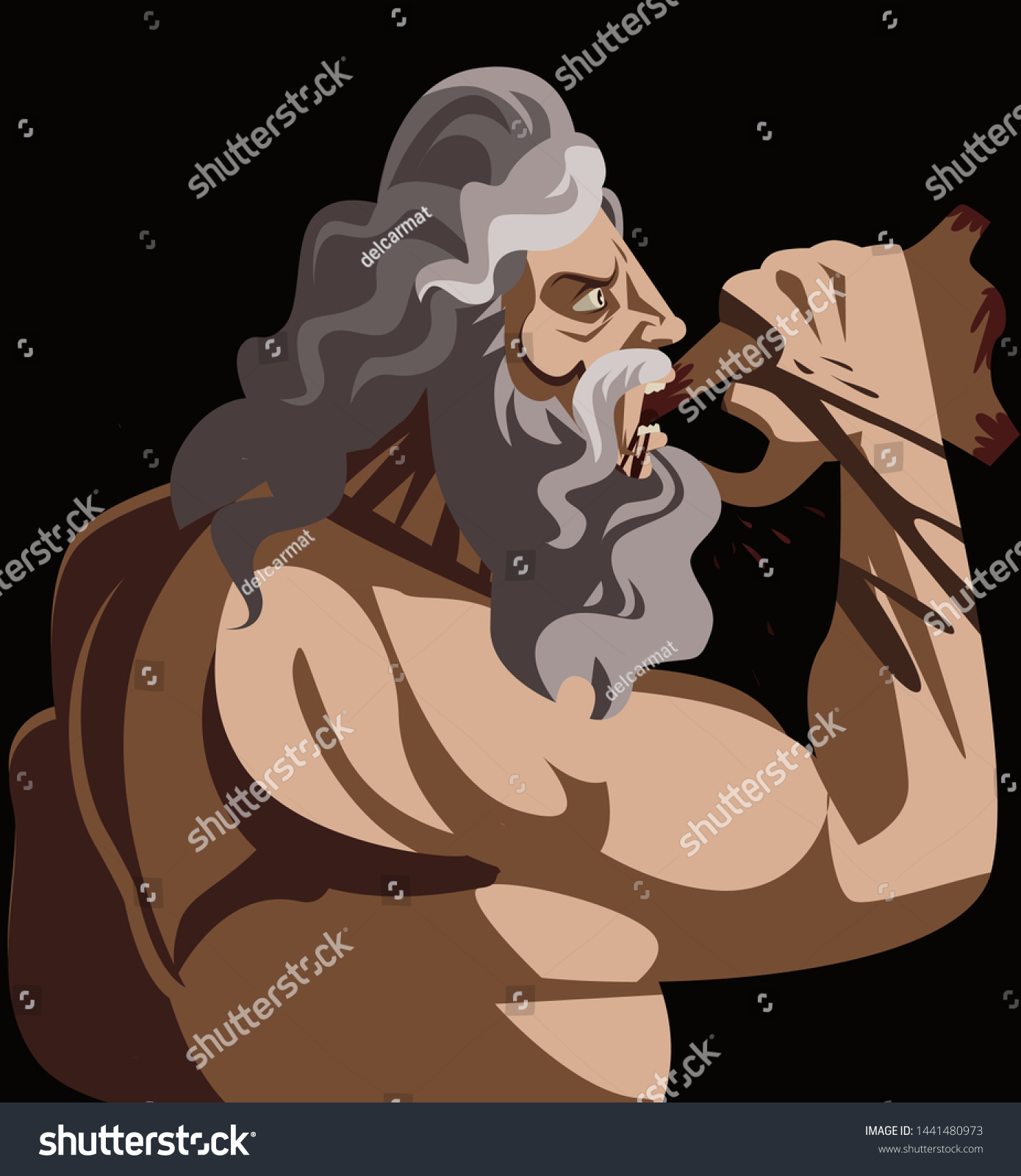 Cronos Uranus Greek Mythology God Eating Stock Vector Royalty Free 1441480973