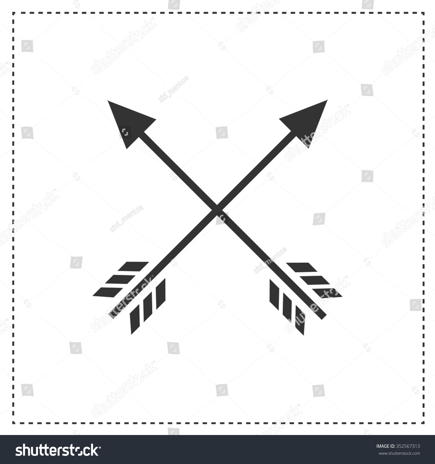 Cross Arrows Icon Vector Illustration Stock Vector (Royalty Free) 352567313