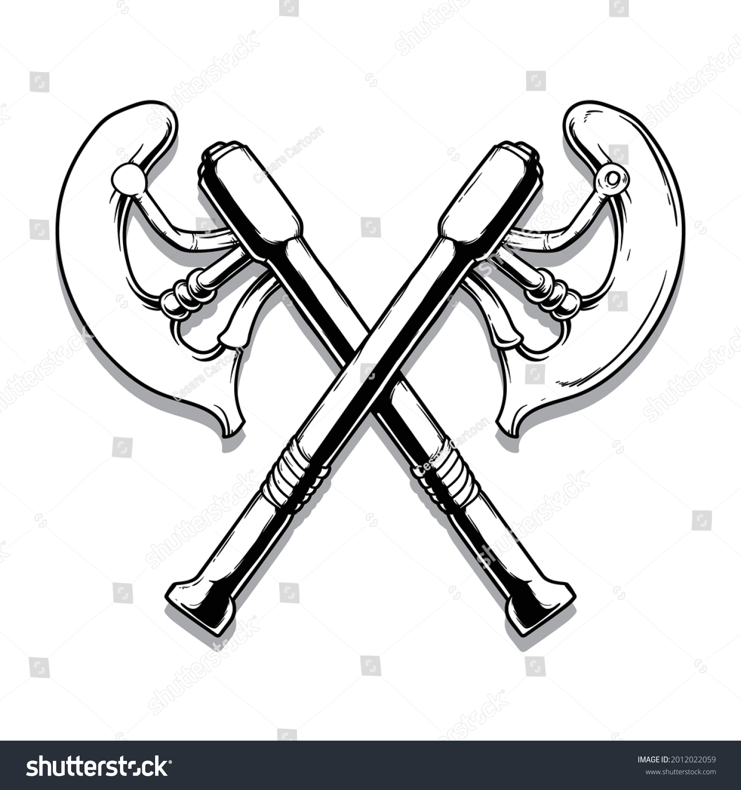 Cross Axe Hand Drawing Vector Illustration Stock Vector (Royalty Free ...