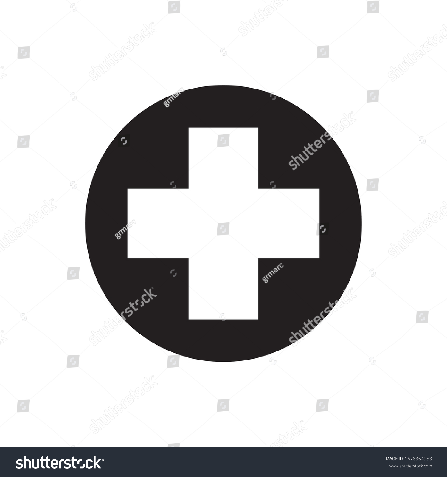 Cross Inside Circle Silhouette Style Icon Stock Vector (royalty Free 