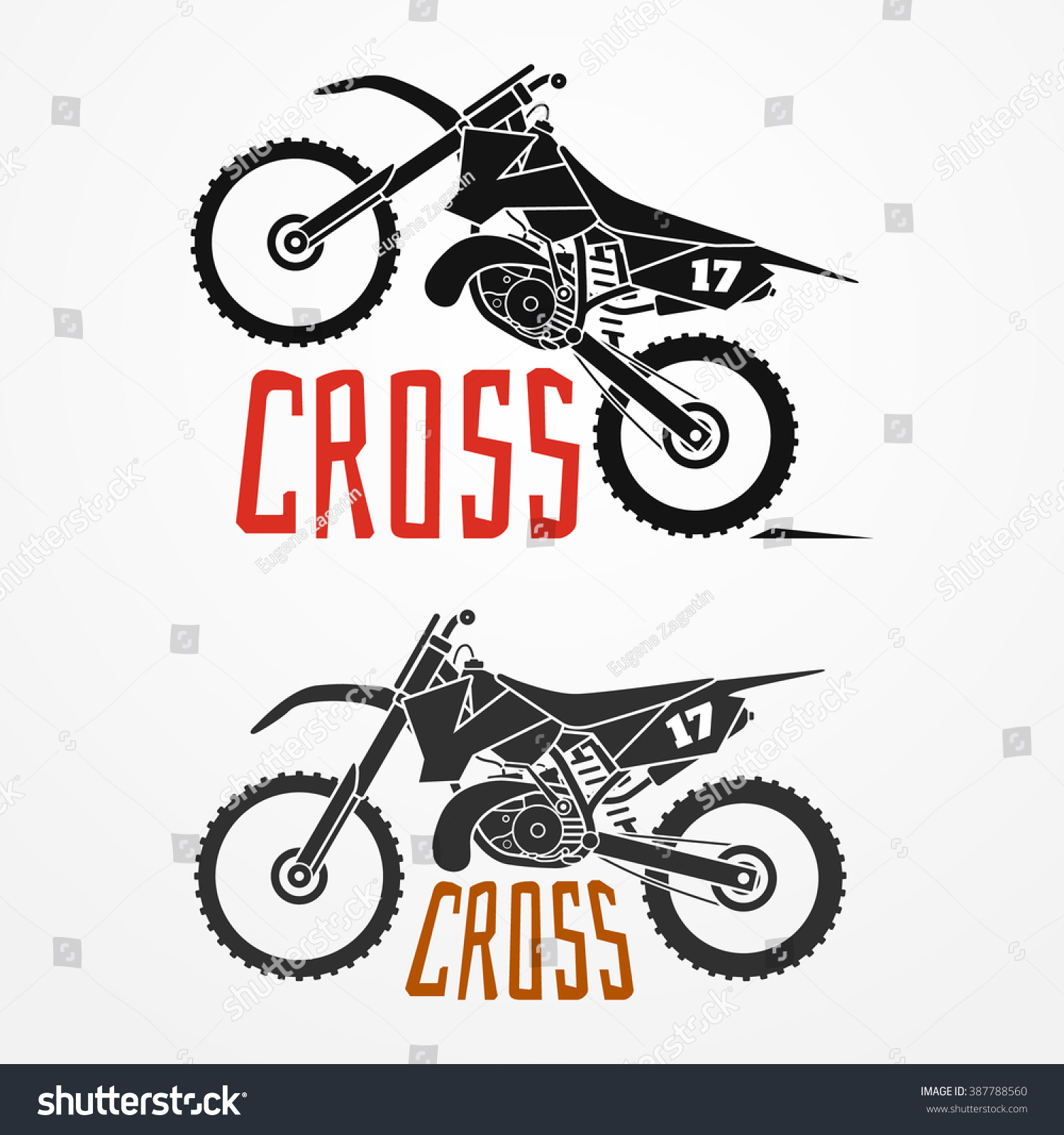 Cross Motorcycle Logo Silhouette Style 2stroke Stock ...