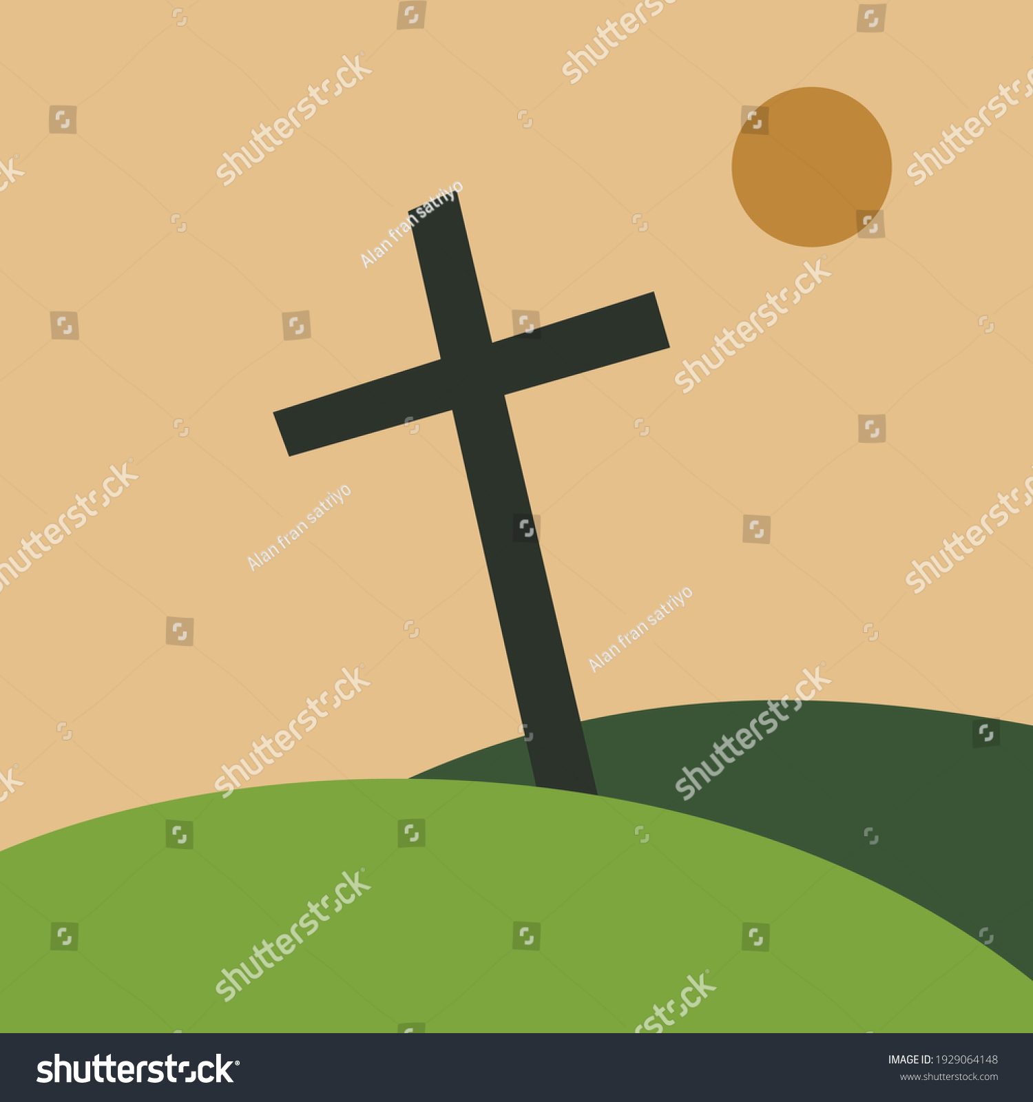 Cross Post Art Graphic Design Stock Vector (Royalty Free) 1929064148