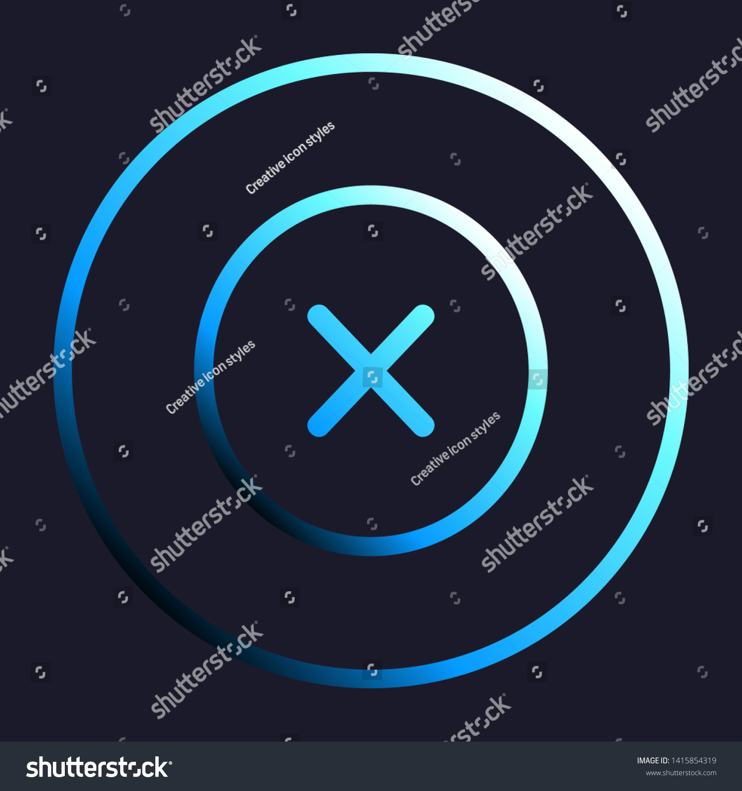 Cross Sign Illustration White Cyan Blue Stock Vector (Royalty Free ...