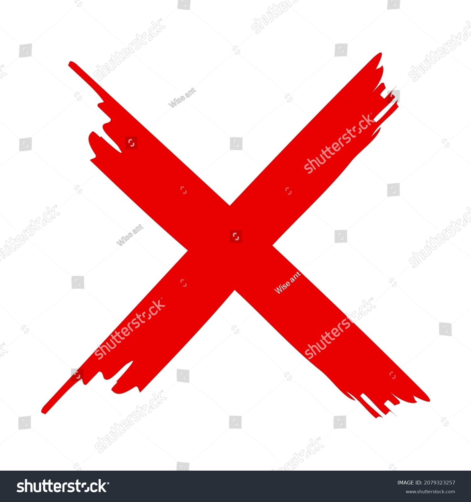 Cross Sign X Icon Red Sketch เวกเตอร์สต็อก (ปลอดค่าลิขสิทธิ์) 2079323257