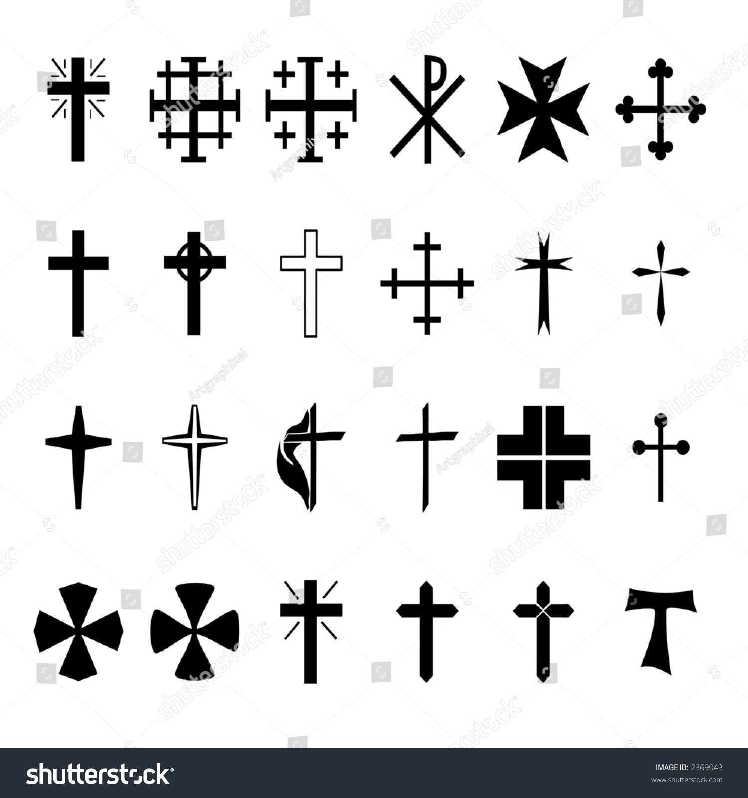 Cross Silhouette Stock Vector 2369043 - Shutterstock