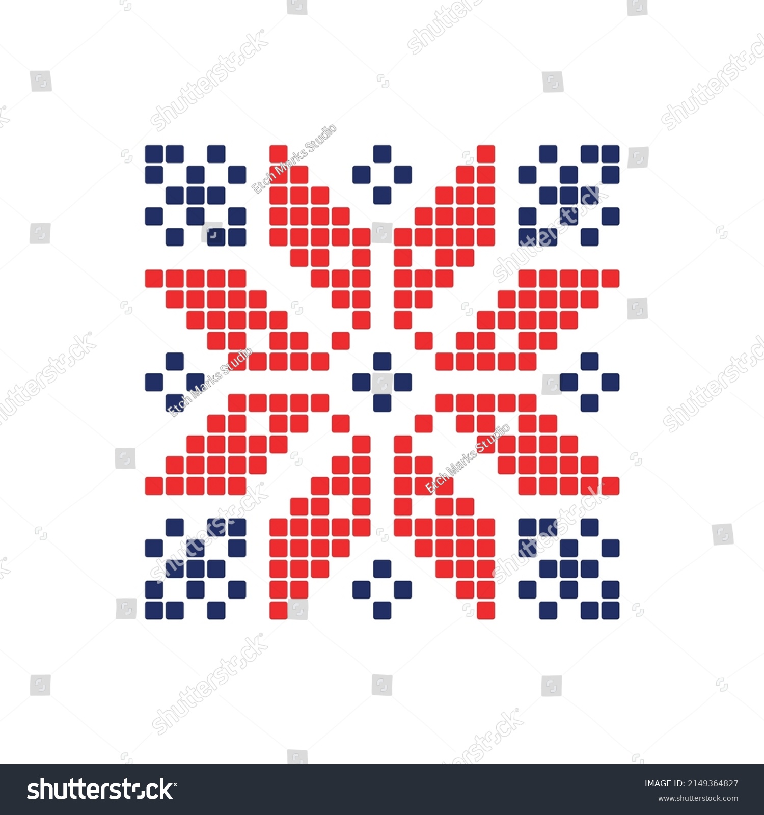 SVG of Cross-stitch Nordic Stars motifs. Editable vector file. svg