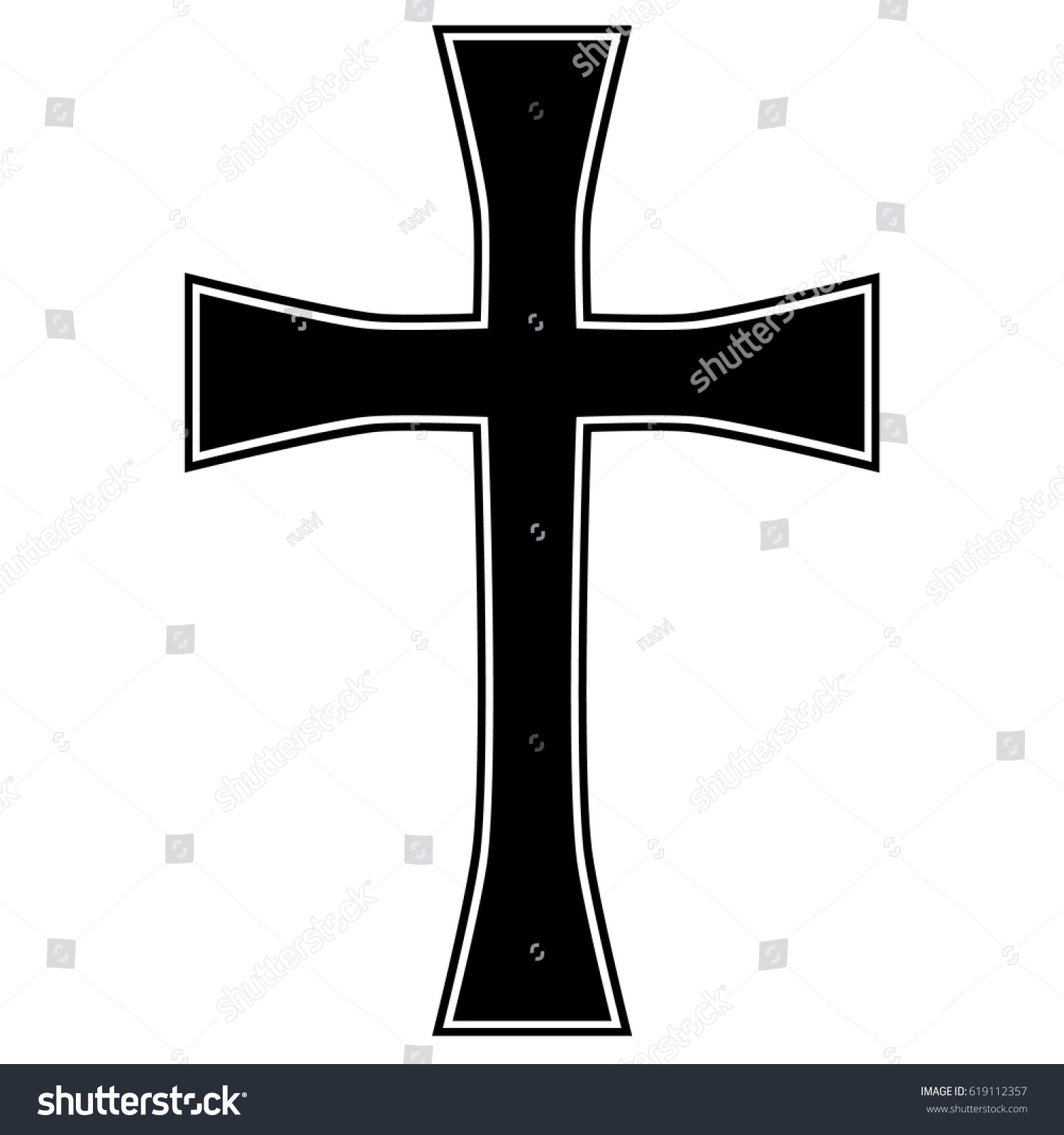 Cross Tattoo Tribal Design Isolated Vector Vector De Stock Libre De   Stock Vector Cross Tattoo Tribal Design Isolated Vector 619112357 