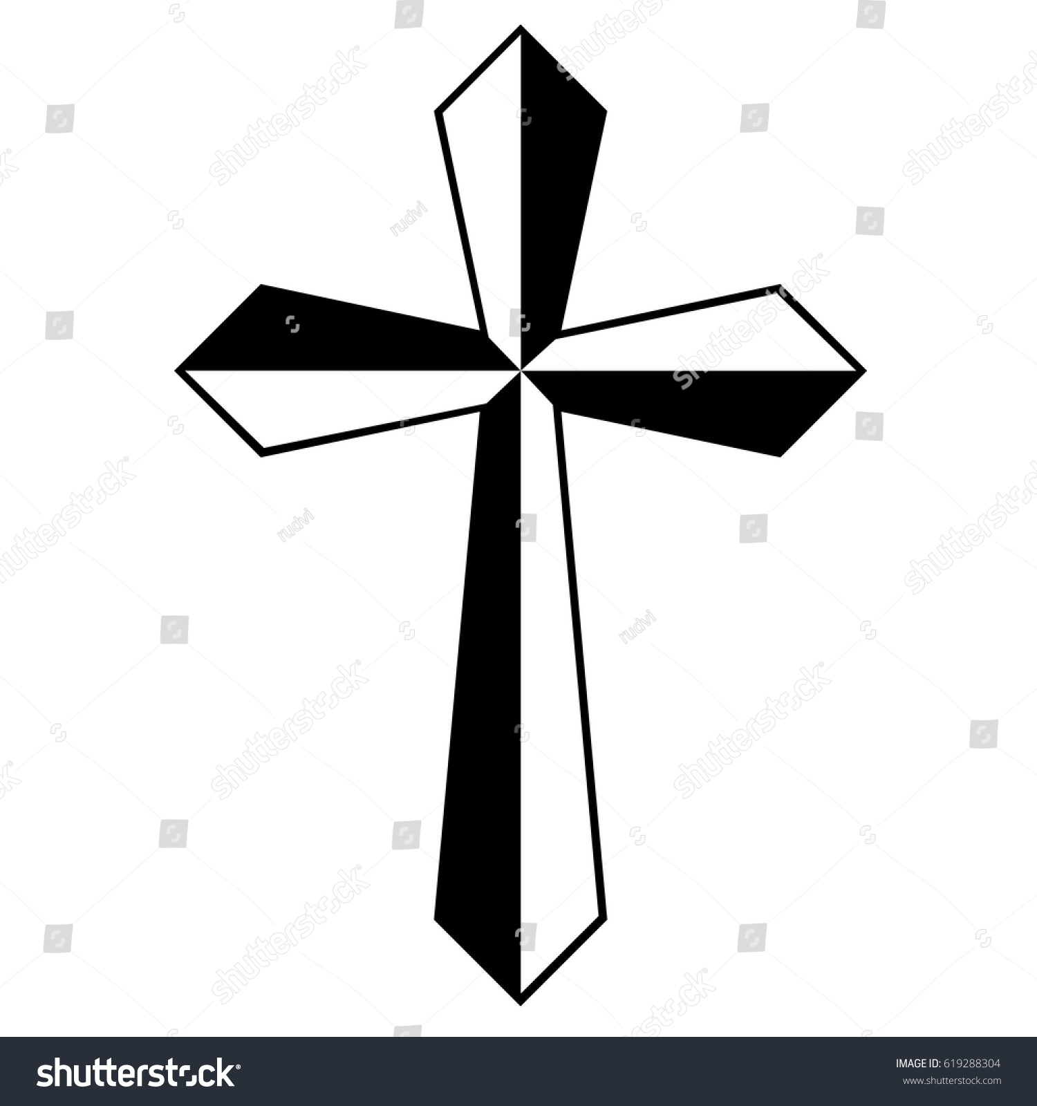 cross tattoo tribal design isolated vector stock vector 619288304 cross tattoo tribal design isolated vector stock vector 619288304