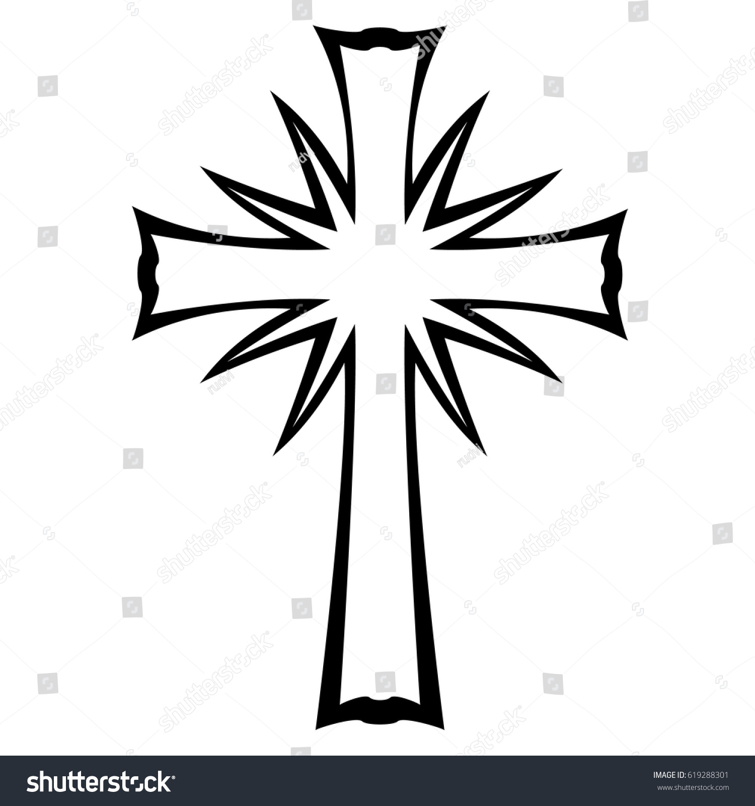 Cross Tattoo Tribal Design Isolated Vector Stock Vector (Royalty Free ...