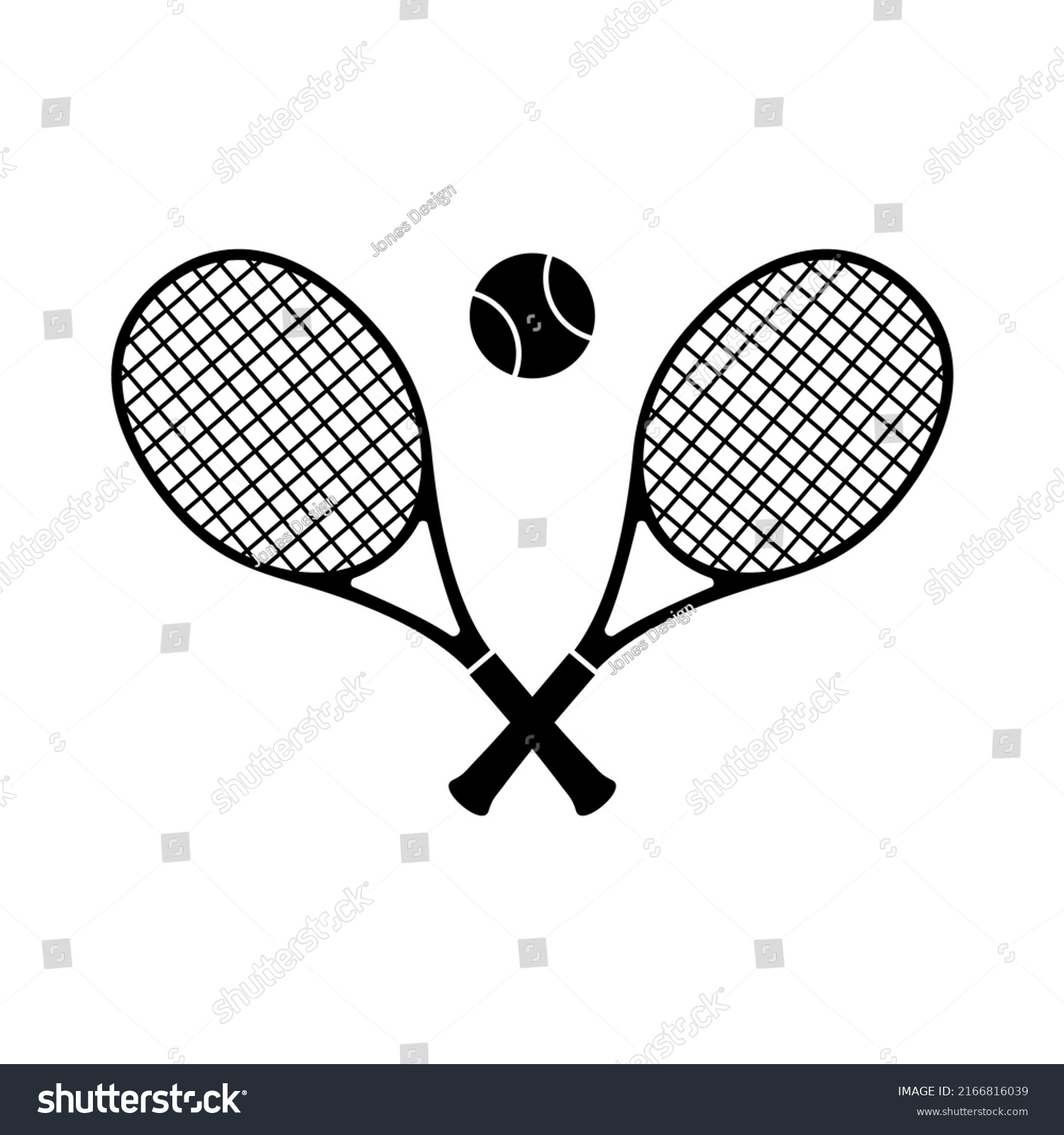 Cross Tennis Racket Icon Vector Stock Vector (Royalty Free) 2166816039 ...