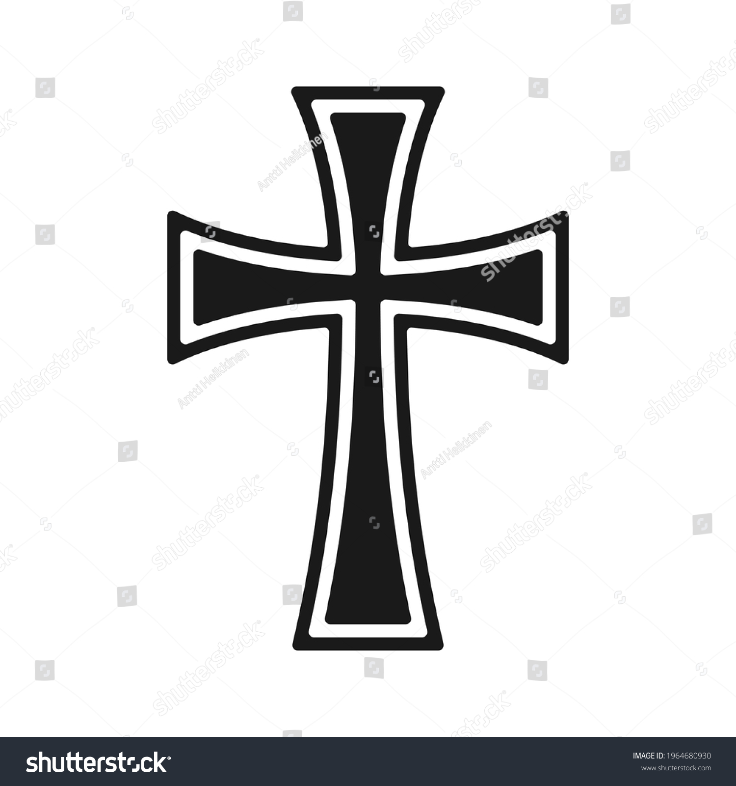 Cross Vector Shape Symbol Christianity Sign Stock Vector (Royalty Free ...