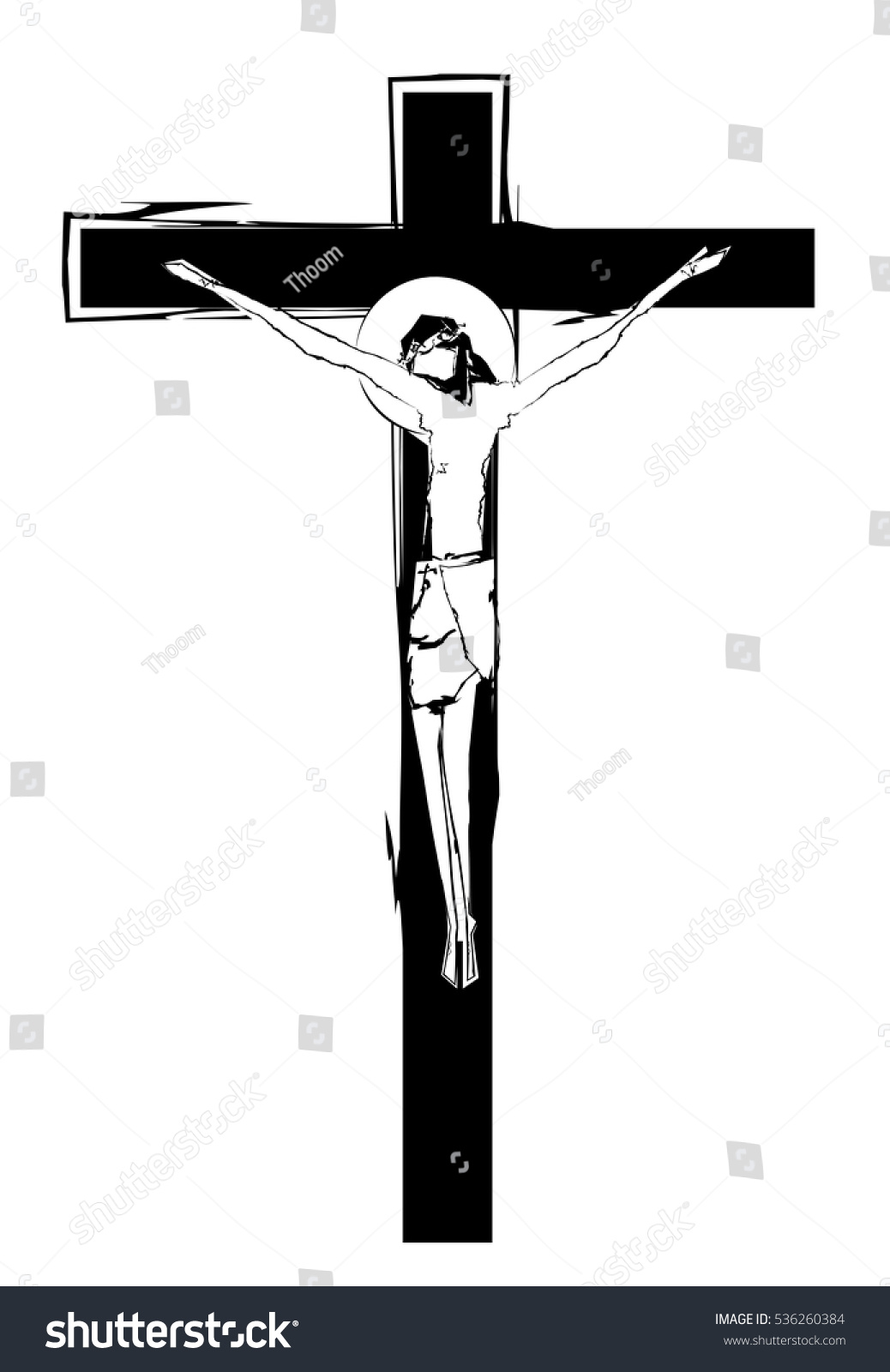 Cross Crucifix Jesus Christ Abstract Artistic Stock Vector 536260384 