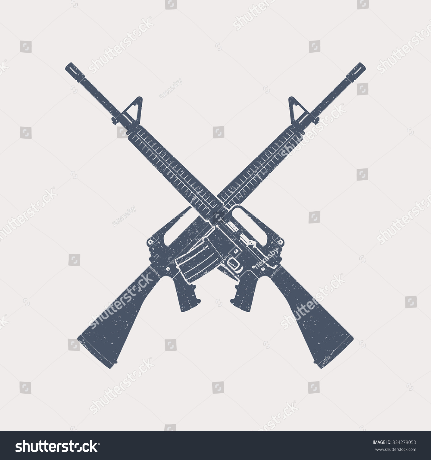 Crossed Assault Rifles Automatic Firearm Guns Stock Vector 334278050 ...